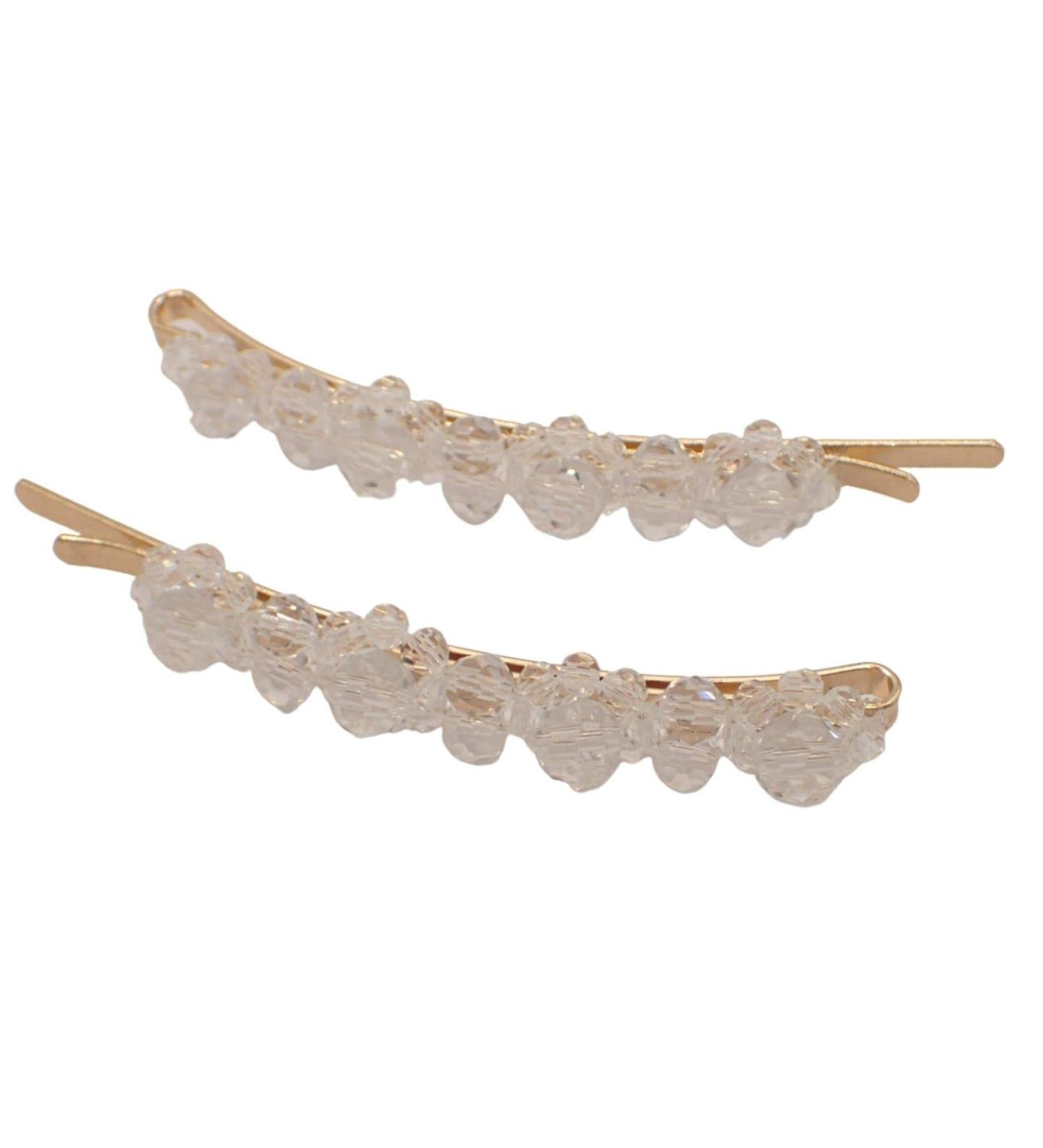 Topkids Accessories Beautiful Sparkly Beaded Hair Grips for Prom Bride or Flower Girl Womens Hair Clip Bobby Pins Kirby Grip Accessory Hair Accessory Beaded Flower Grip Clear - Buy Online on GoSupps.com