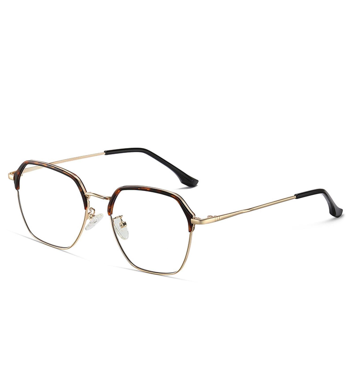 SERONI Blue Light Blocking Glasses | Polygon Metal Frame | Anti-UV Ray Computer & Reading Glasses for Men & Women | Gold-Tortoise - 55mm - Buy Online on GoSupps.com