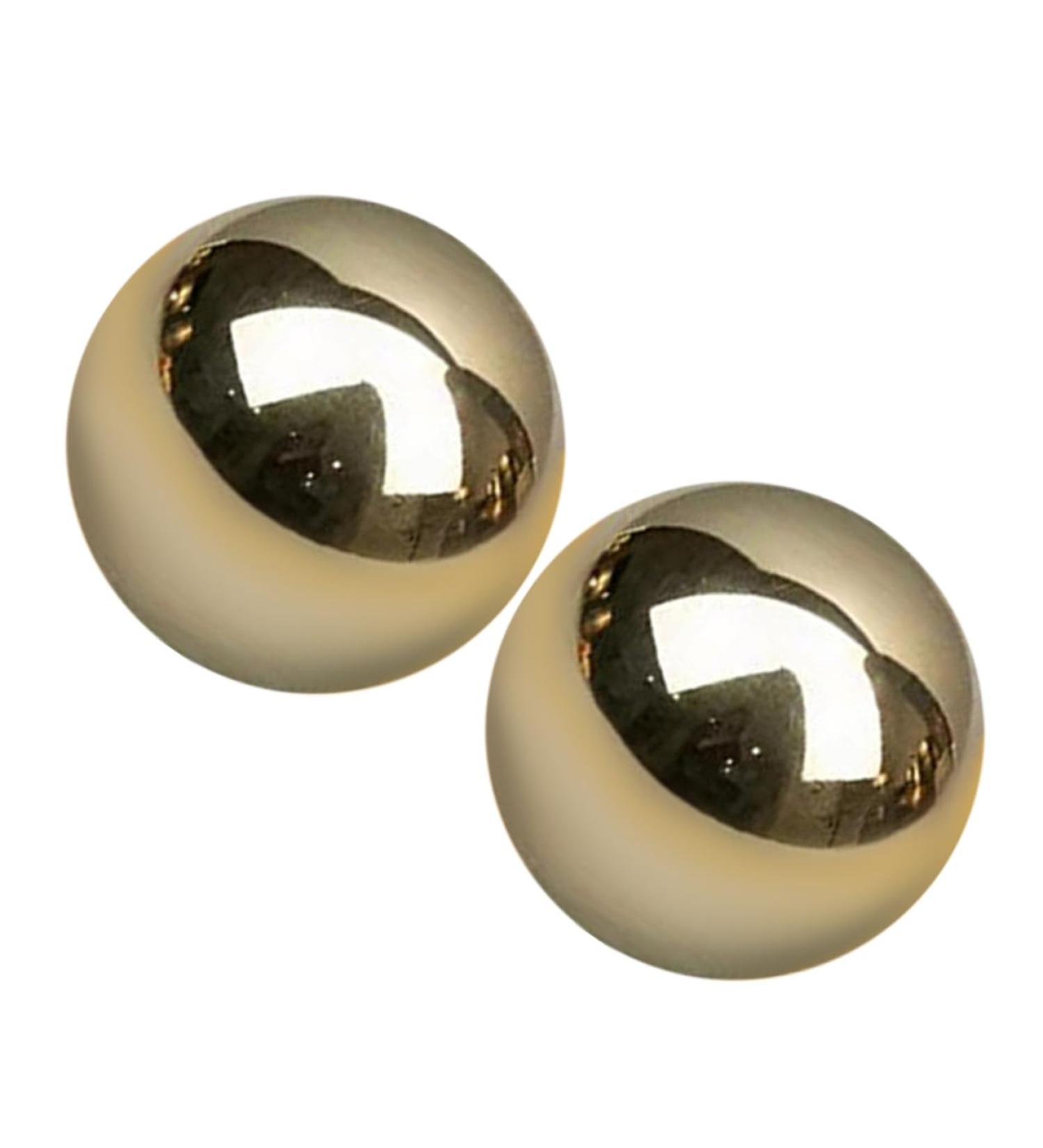 2-St Gymnastics Brass Precision Balls | Solid Metal Baoding Fitness & Massage Roller Balls for Wrist Relief - Shiny Metal Roller - Buy Online on GoSupps.com