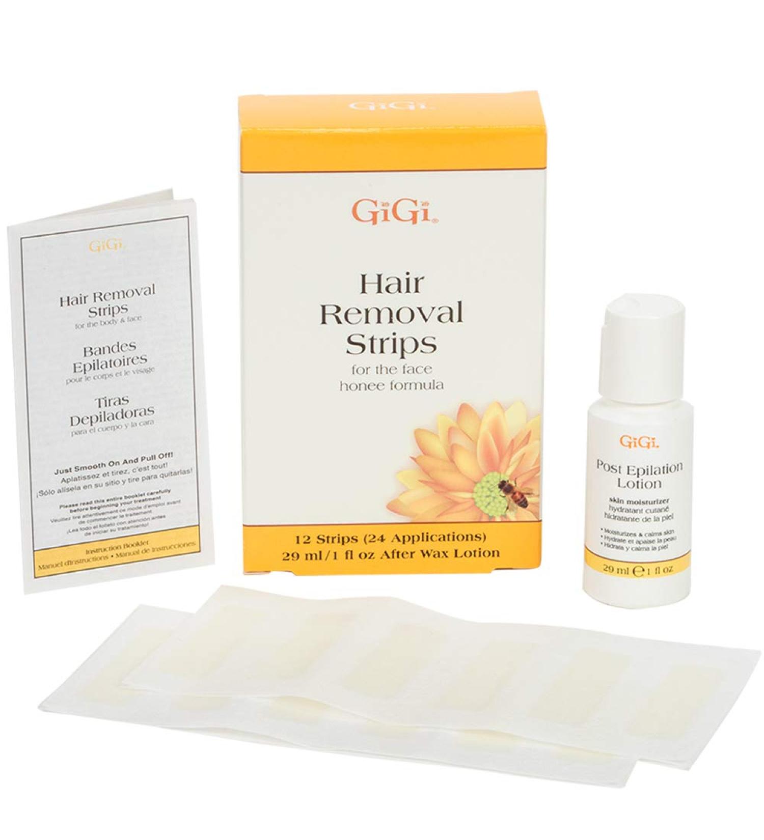 GiGi Face Hair Removal Strips | Pre-Waxed with All-Purpose Honee Formula | 12 Strips - Buy Online on GoSupps.com