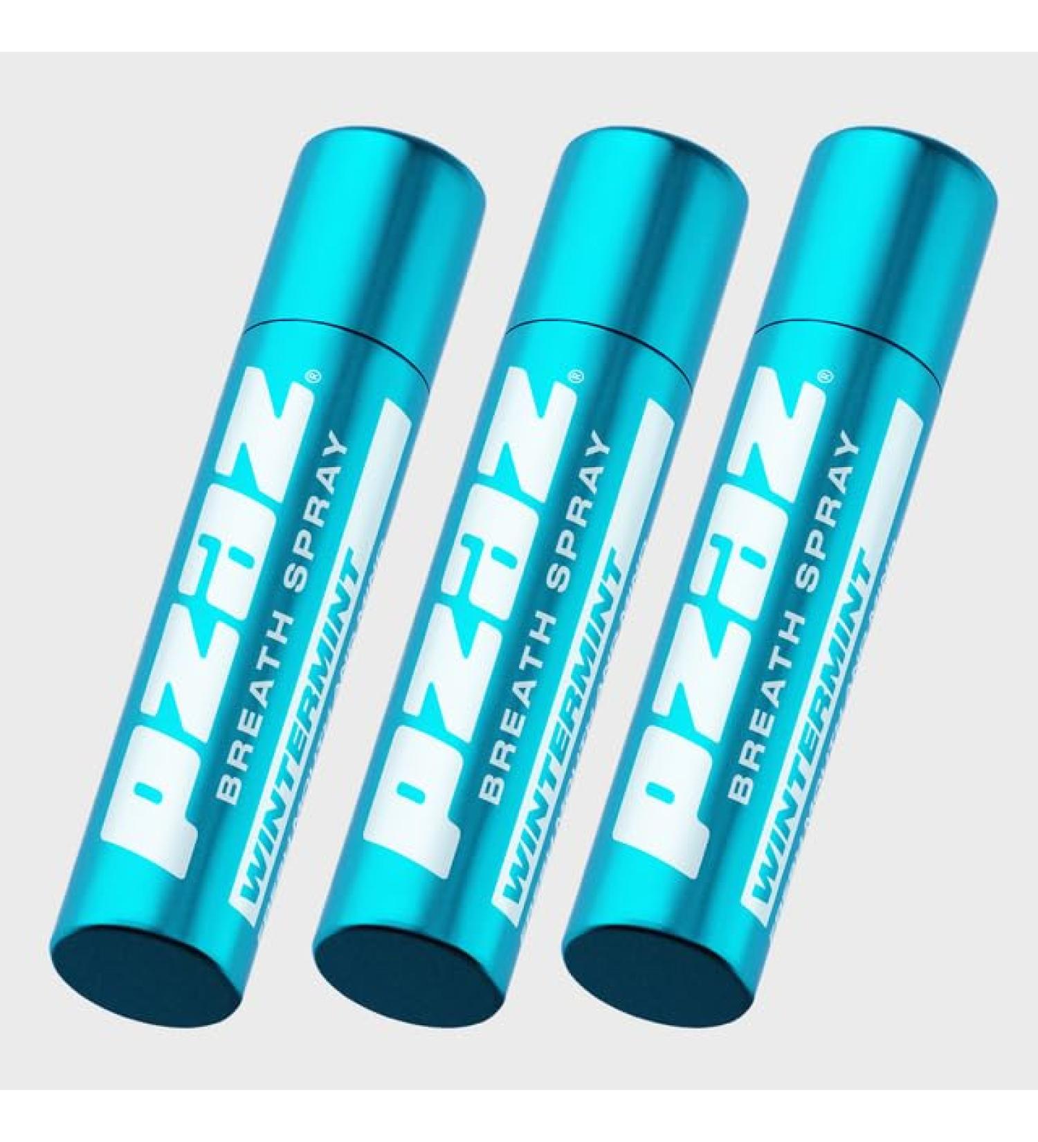 Pzaz Breath Spray for Bad Breath - Sugar-Free Alcohol-Free Wintermint Oral Care with Caffeine & Vitamin B12 (3 Pack - Buy Online on GoSupps.com