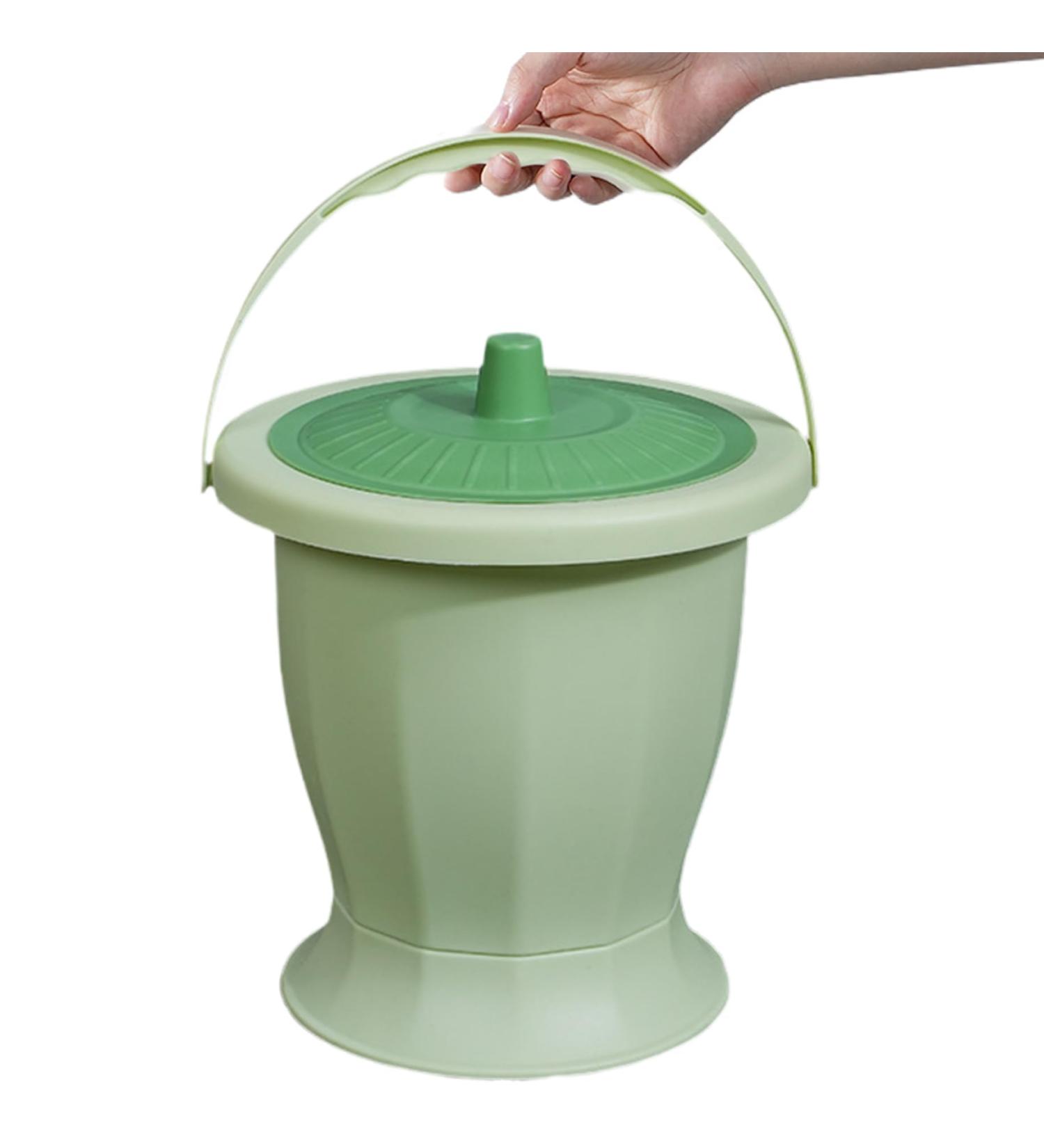 Chamber Pot with Lid and Handle Heavy Duty Bed Pan Non-Slip PP Urinal Bottle with Detachable Base Washable Reusable Portable Toilet for Kids Adults Light Green + Dark Green Urinal Bottle - Buy Online on GoSupps.com