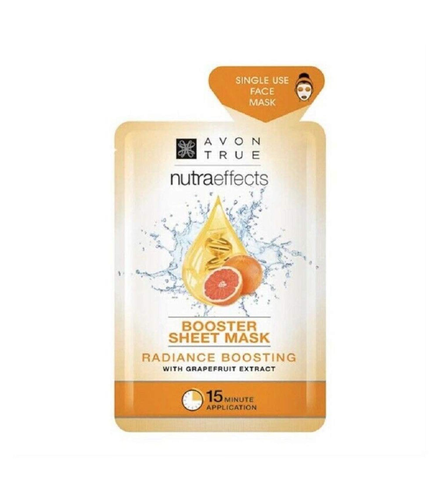 Avon Nutraeffects Radiance Booster sheet mask with grapefruit extract - 1 mask