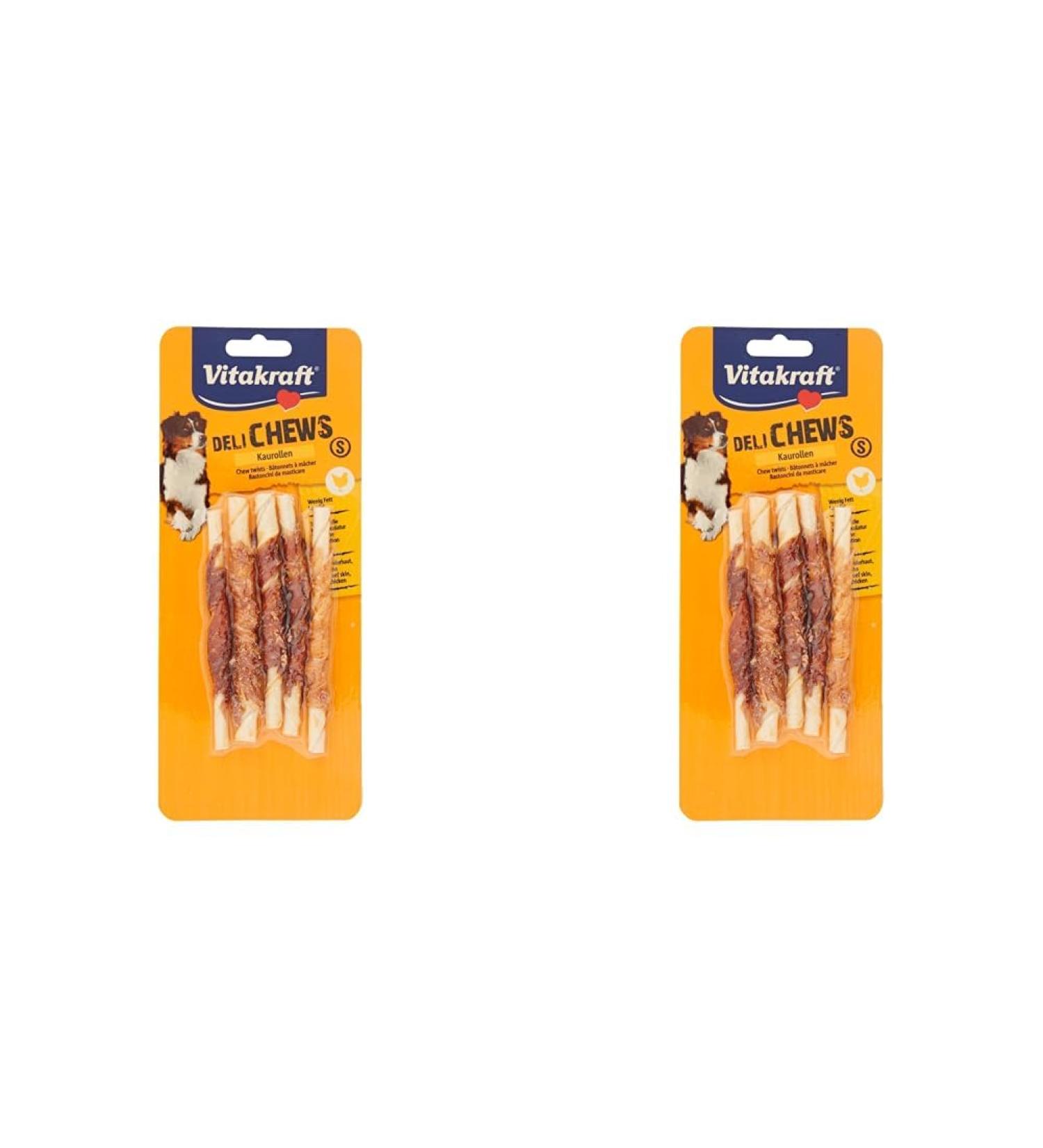 Vitakraft DeliChews Dog Chew Rolls - Chicken Flavor 5pcs (Pack of 2) for Small Dogs - 55g | International Shipping Available - Buy Online on GoSupps.com