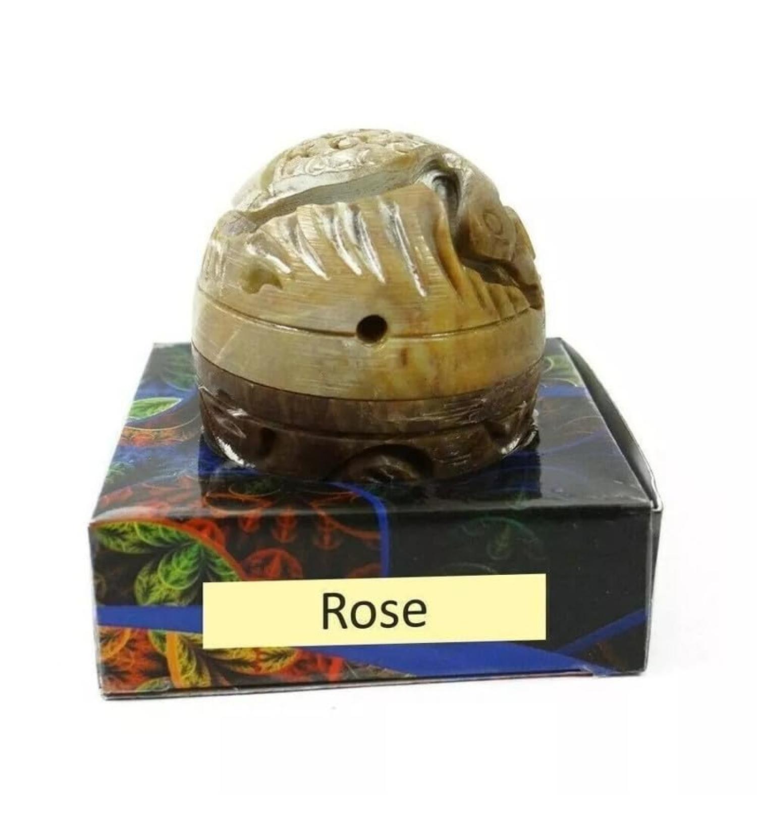Stone Jar Rose Solid Perfume Long Lasting Body Fragrance In Large Hand Carved- 8 gm (Pack Of 1)