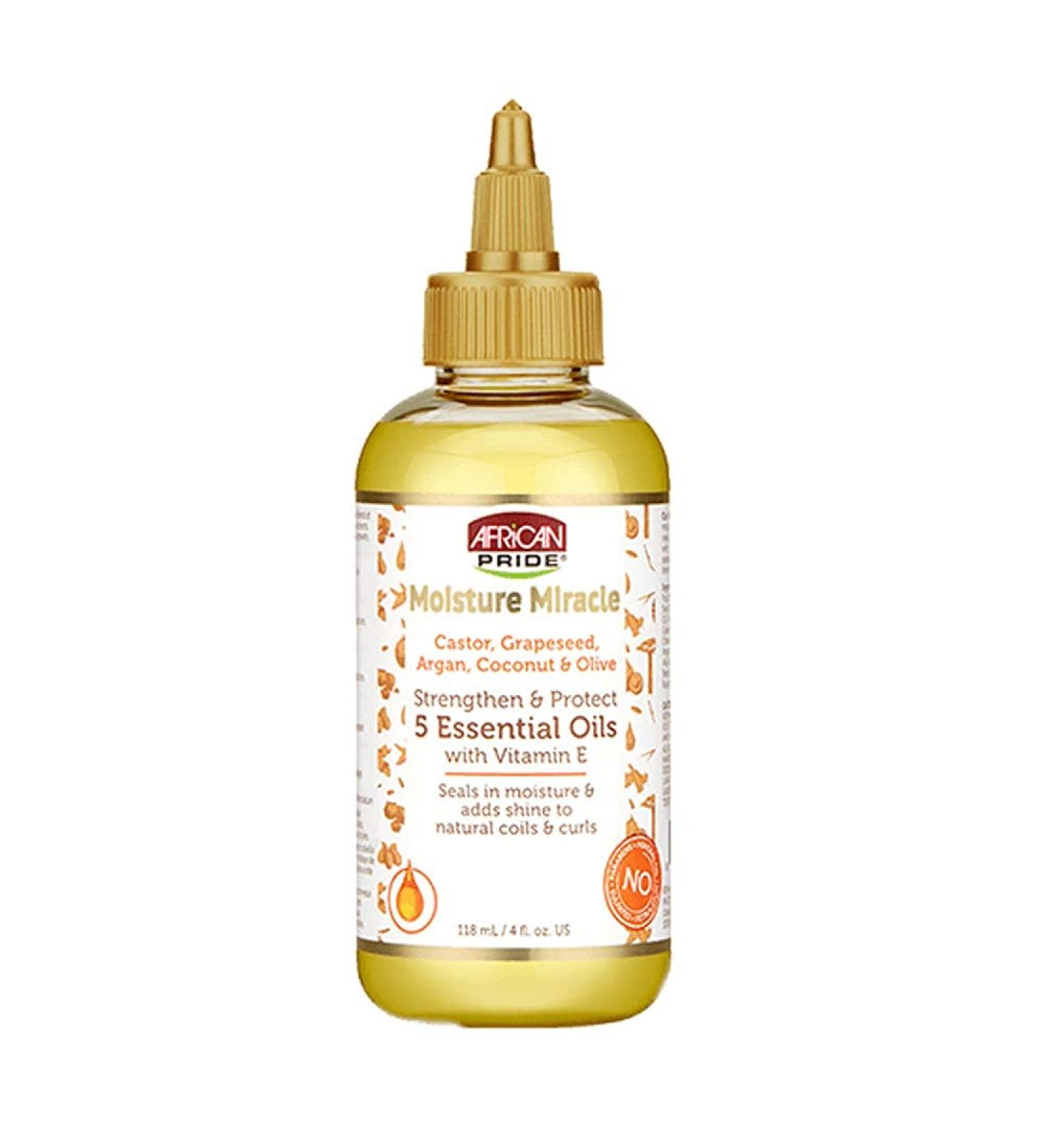 Shop African Pride Moisture Miracle 5 Essential Oils 118ml - Nourishing Hair Care for All Hair Types - International Shipping Available - Buy Online on GoSupps.com