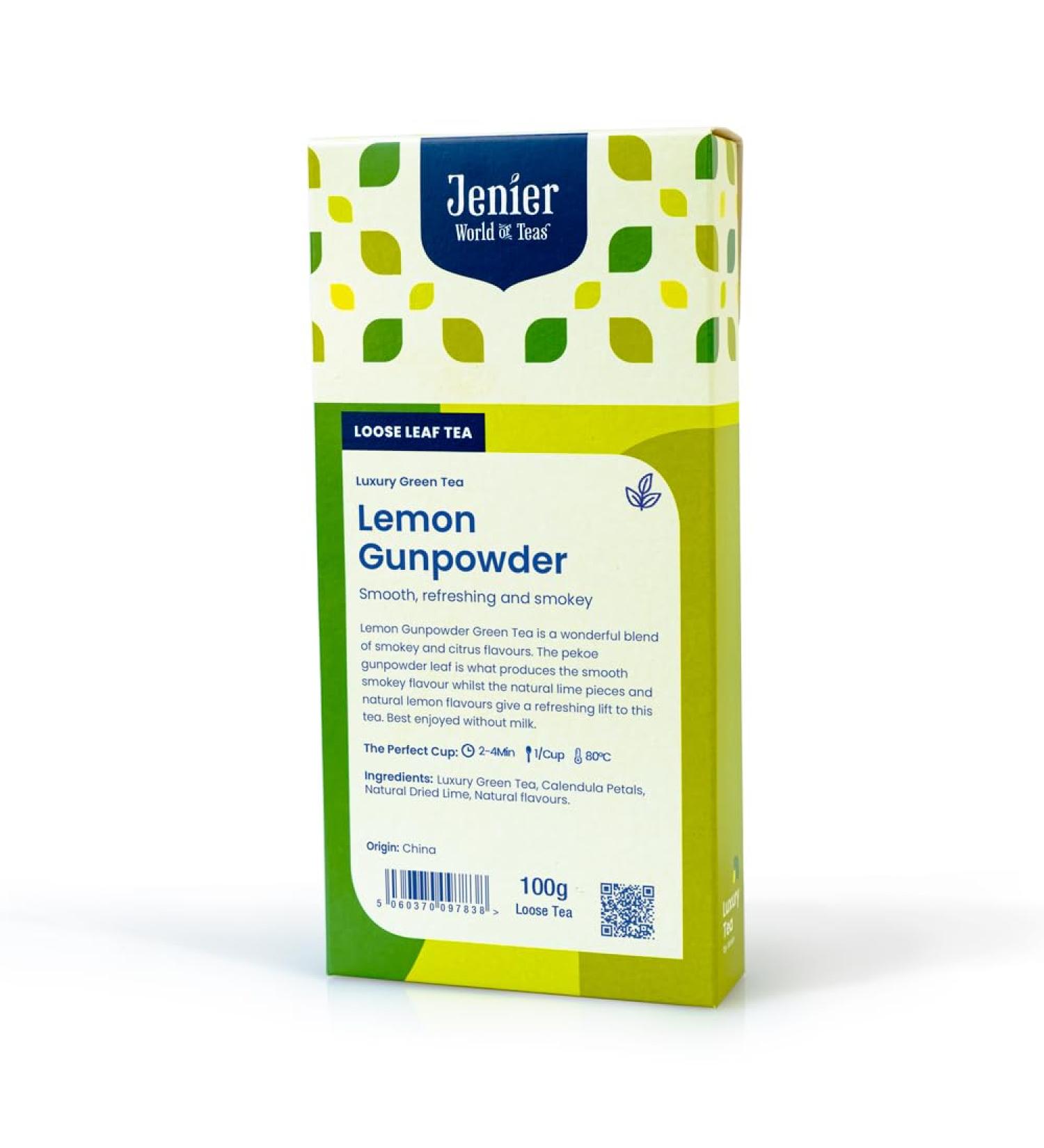 Lemon Gunpowder Green Tea -100g Loose Leaf Tea - Buy Online on GoSupps.com
