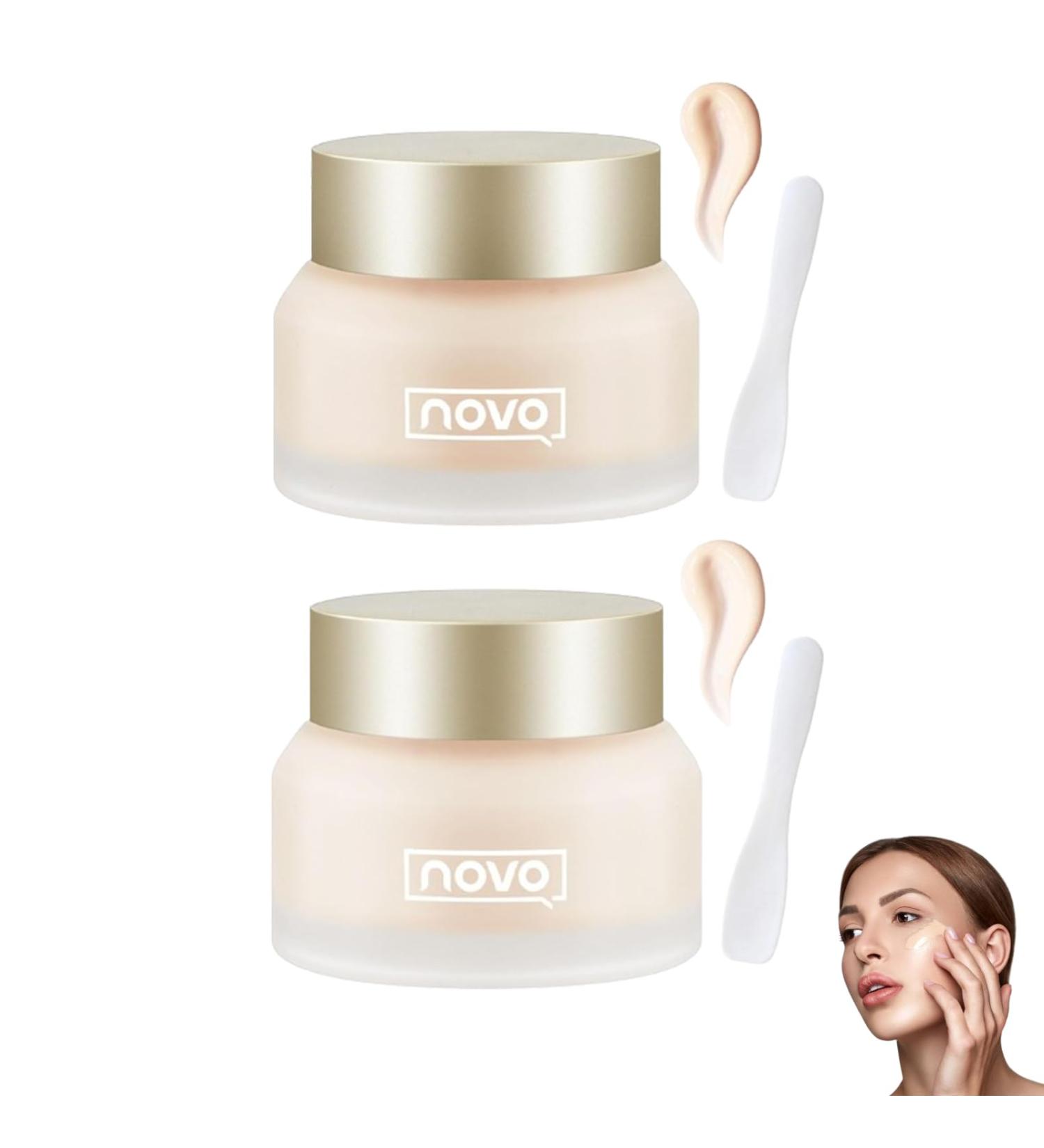 Novo Liquid Foundation Cream Novo Long-Lasting Concealer Moisturizing Liquid Foundation Novo Foundation Makeup Nourishing Full Coverage Waterproof Liquid Foundation (2PCS) - Buy Online on GoSupps.com