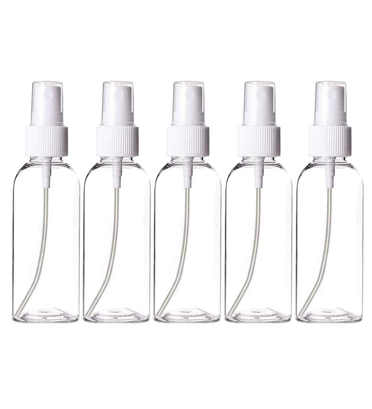 6 x 100ml Refillable Fine Spray Bottles - Transparent Plastic Atomizer for Travel Cosmetics & Kitchen - Buy Online on GoSupps.com
