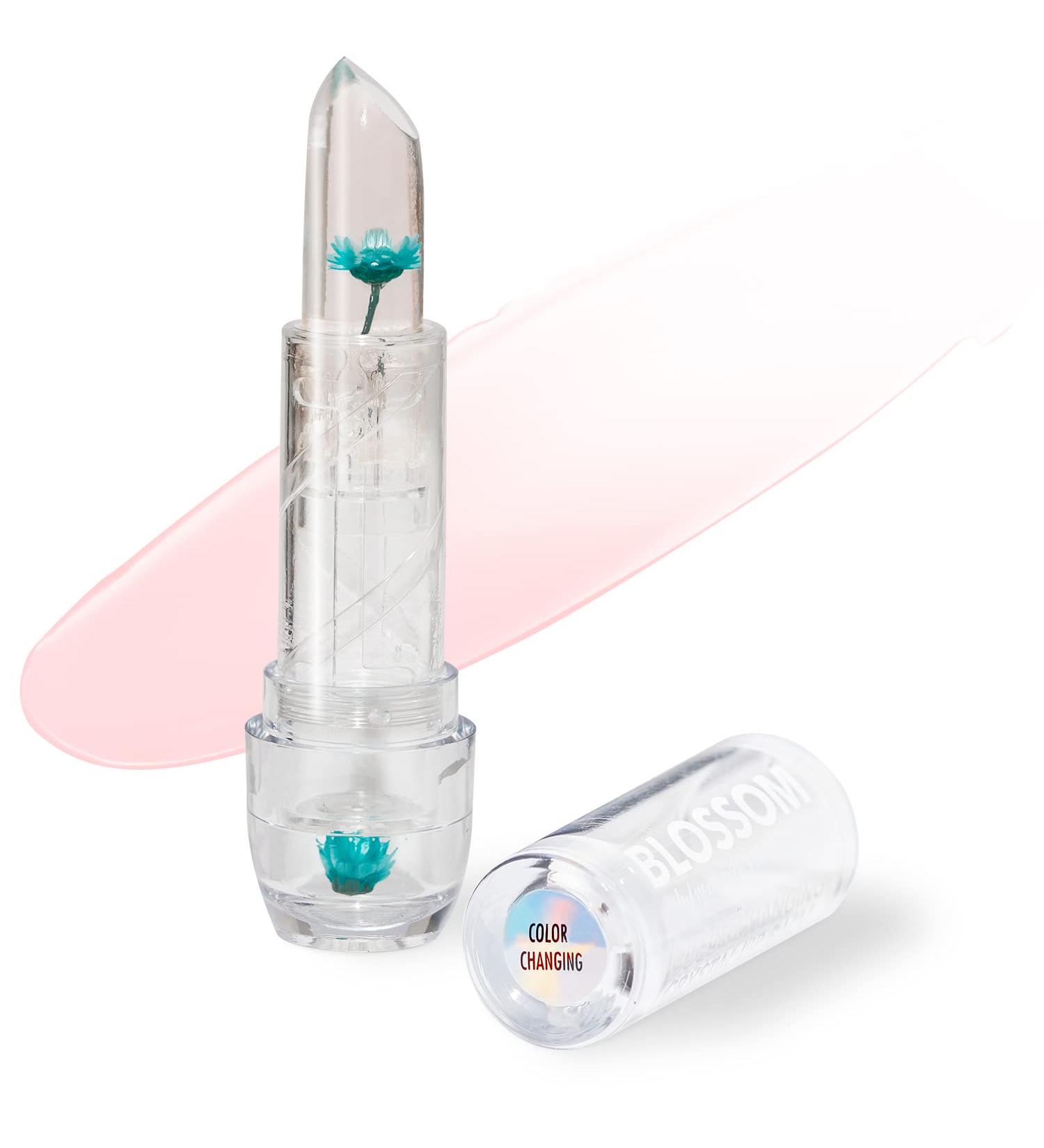 Blossom Lip Gloss Moisturizing pH Lip Balm Strawberry Scented Color Changing Crystal Lip Stain Tint Infused with Real Flowers 3g Turquoise - Buy Online on GoSupps.com