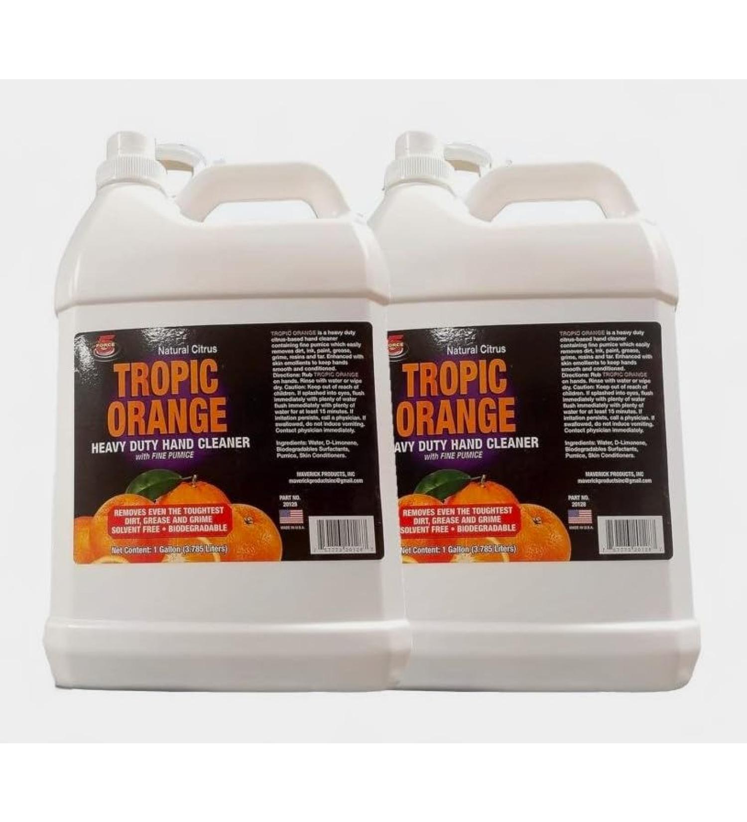 Force 5 Tropic Orange Heavy Duty Hand Cleaner - 2 Pack with Pump | Non-Drying Citrus Pumice Lotion for Effective Cleaning - Buy Online on GoSupps.com