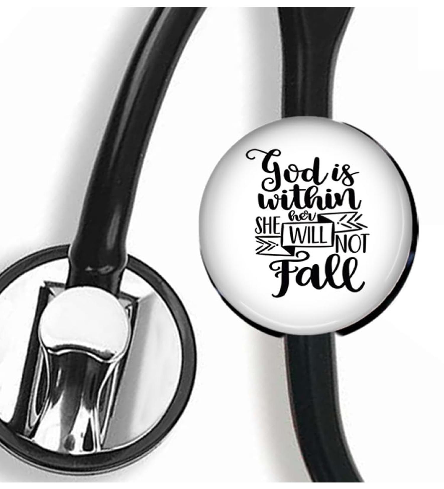 God is Stethoscope Tag Personalized Nurse Doctor Stethoscope ID Tag Customized Medical Stethoscope Name Tag