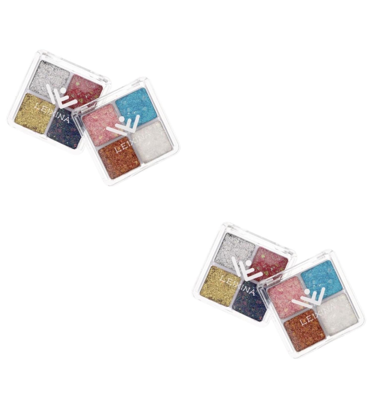 FOMIYES 4 Pcs Glitter Eye Makeup Face Glitter Makeup Eyeshadow Shimmery Eyeshadow Eyeshadows Eye Glitter Assorted Colorx2pcs 6.00X6.00X1.00CMx2pcs - Buy Online on GoSupps.com
