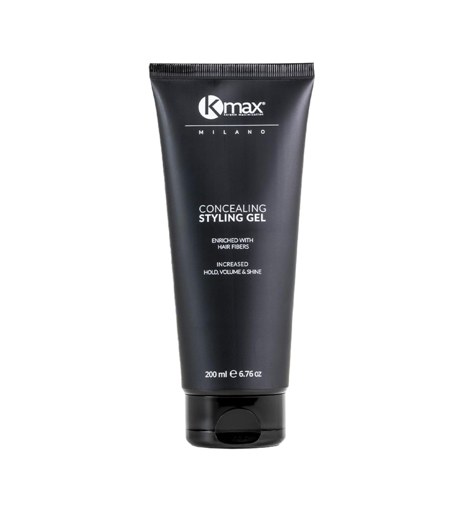 Kmax International SRL Kmax Hair Gel with Keratin Fibers Volume Effect 200 ml Color Gel for Thinning Hair Hair Gel for Women and Men Black - Buy Online on GoSupps.com