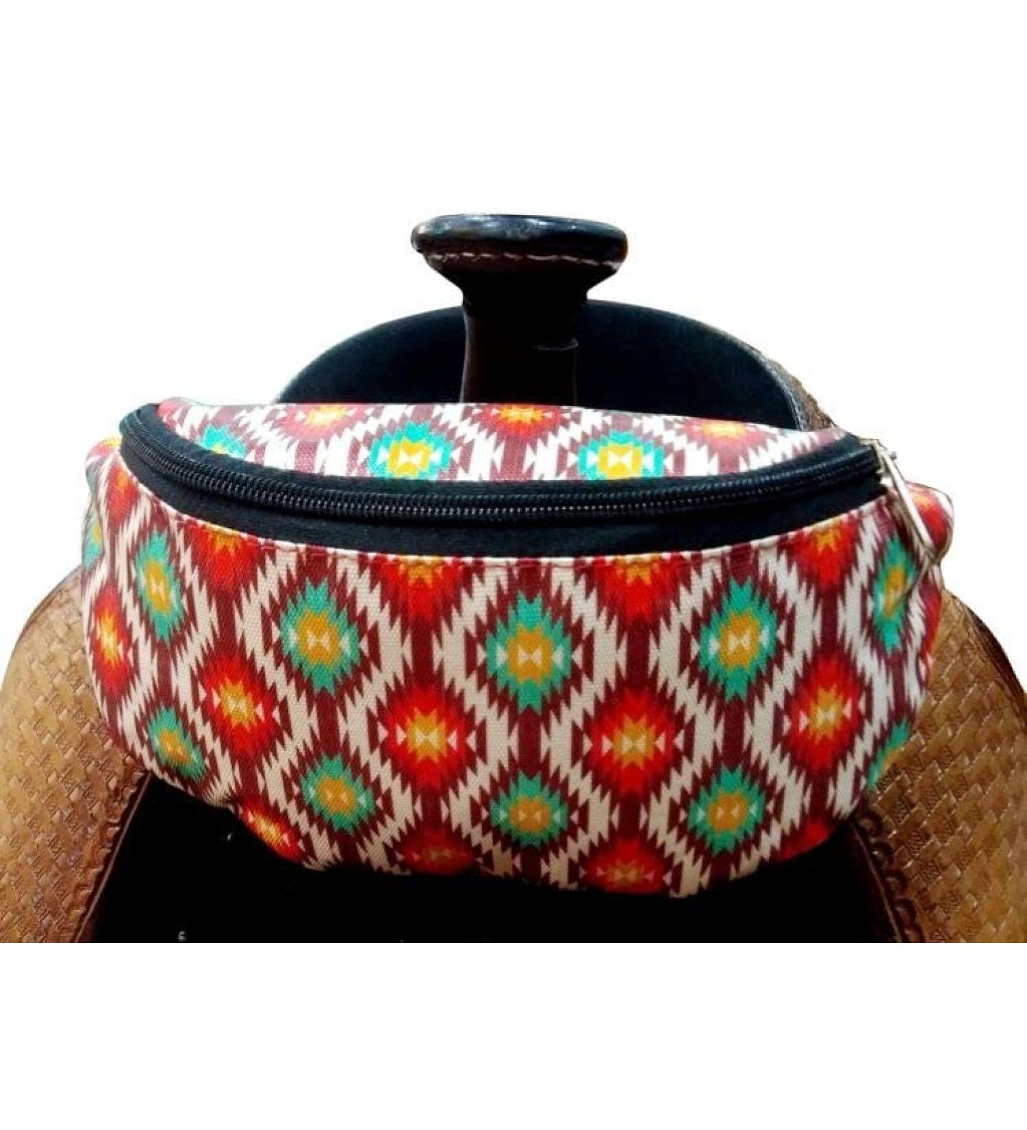 Showman Aztec Print Insulated Nylon Saddle Pouch