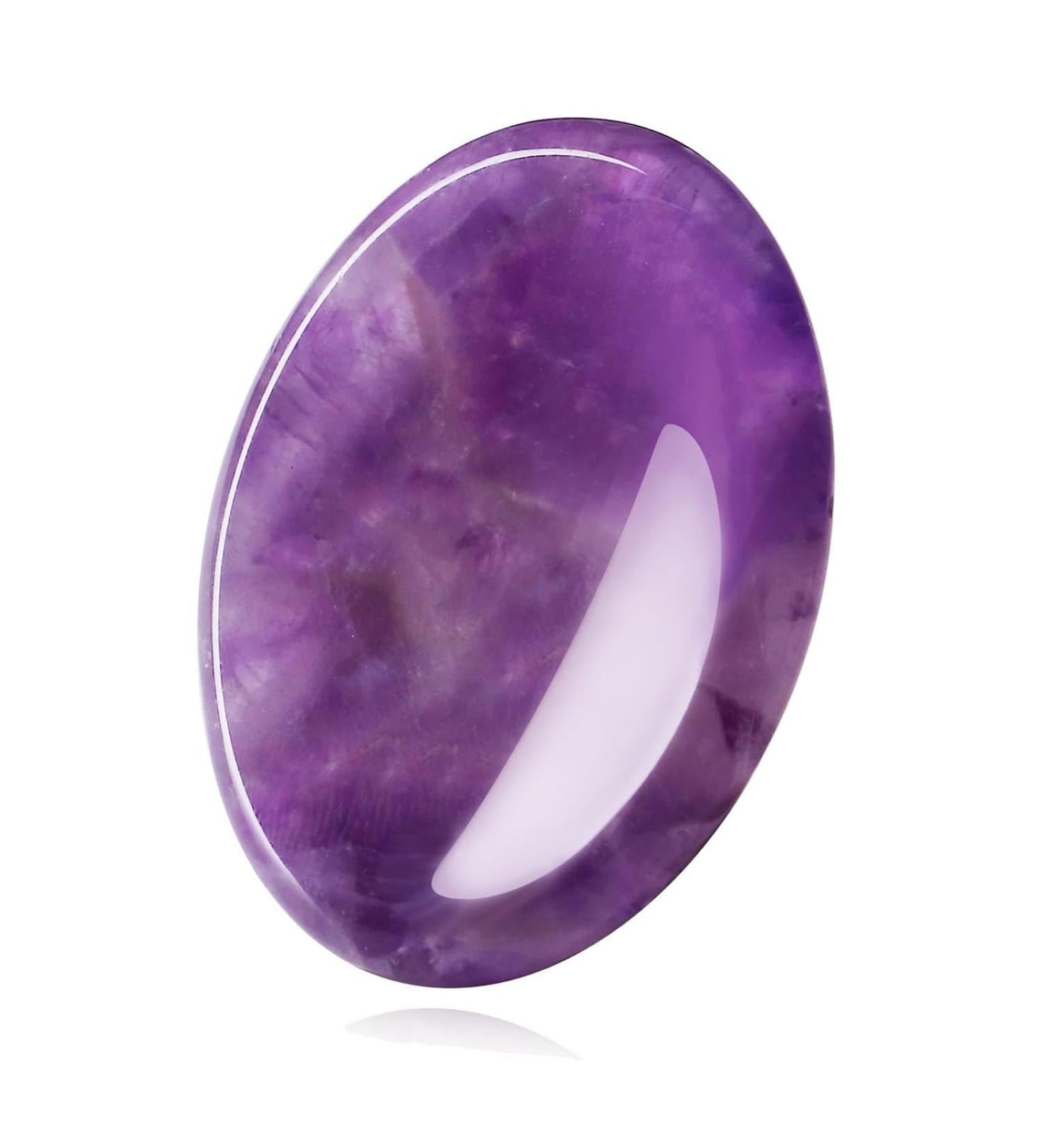Xiannvxi Amethyst Crystal Stones - Polished Oval Palm Pocket Gem for Healing Stress Relief & Meditation - Buy Online on GoSupps.com
