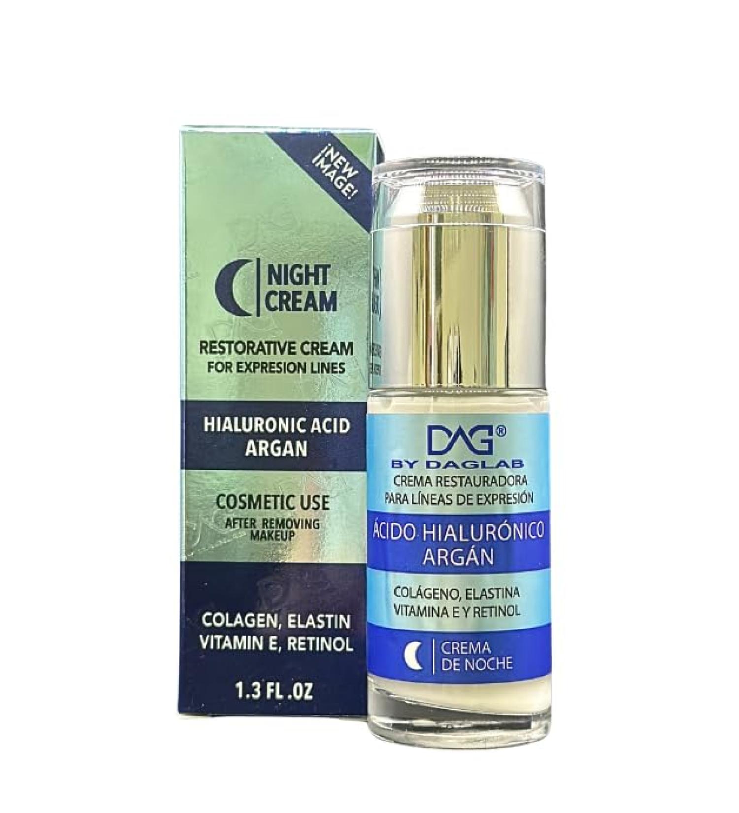 Night Cream for Expression Lines | Hydrating Hyaluronic Acid Argan Oil & Retinol | 1.3 Fl Oz | Restore Youthful Skin After Makeup Removal - Buy Online on GoSupps.com
