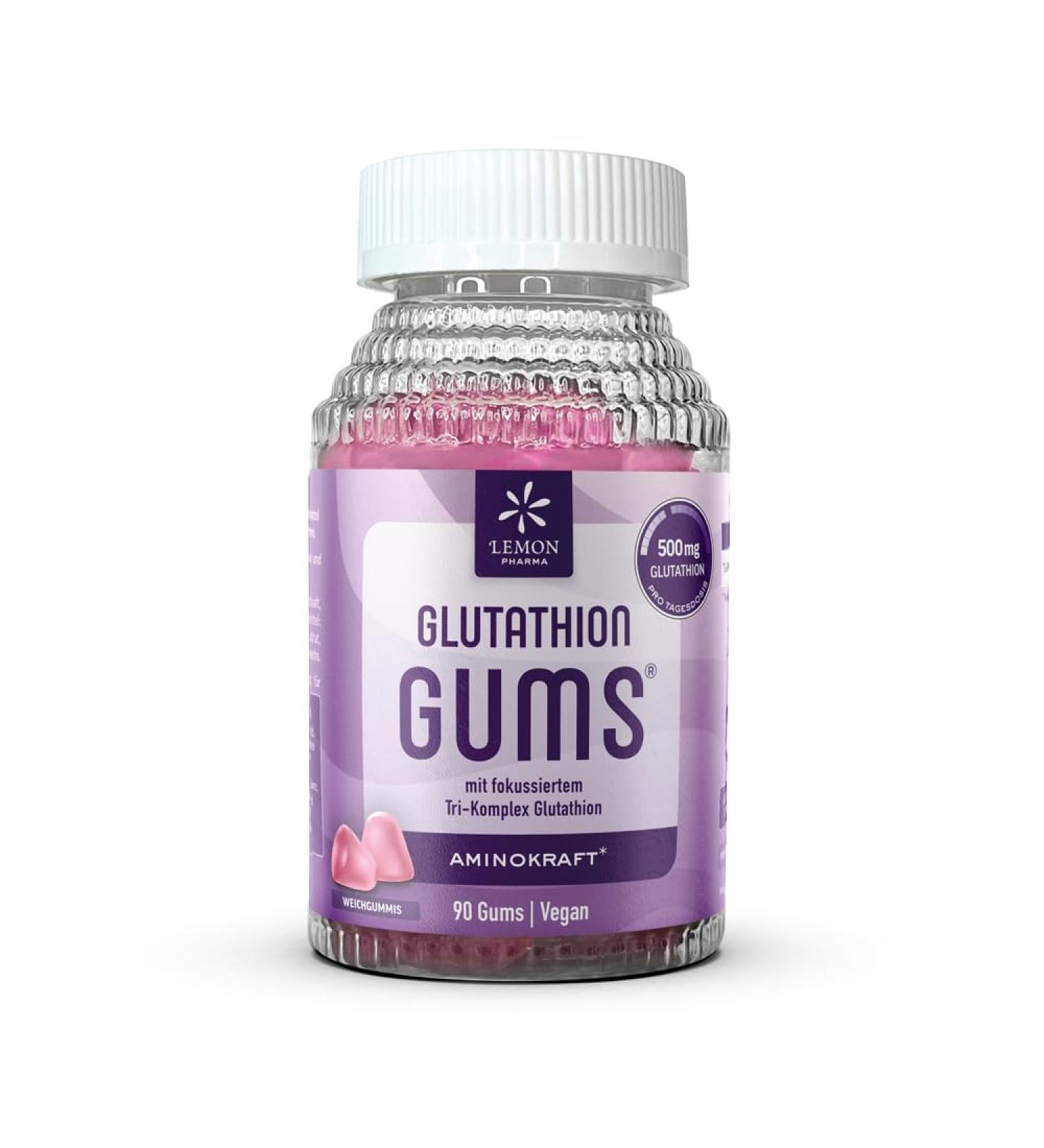 Buy Vegan Glutathione Gums | Powerful Tri-Complex Cellular Protection | Lemon Pharma - International Shipping - Buy Online on GoSupps.com