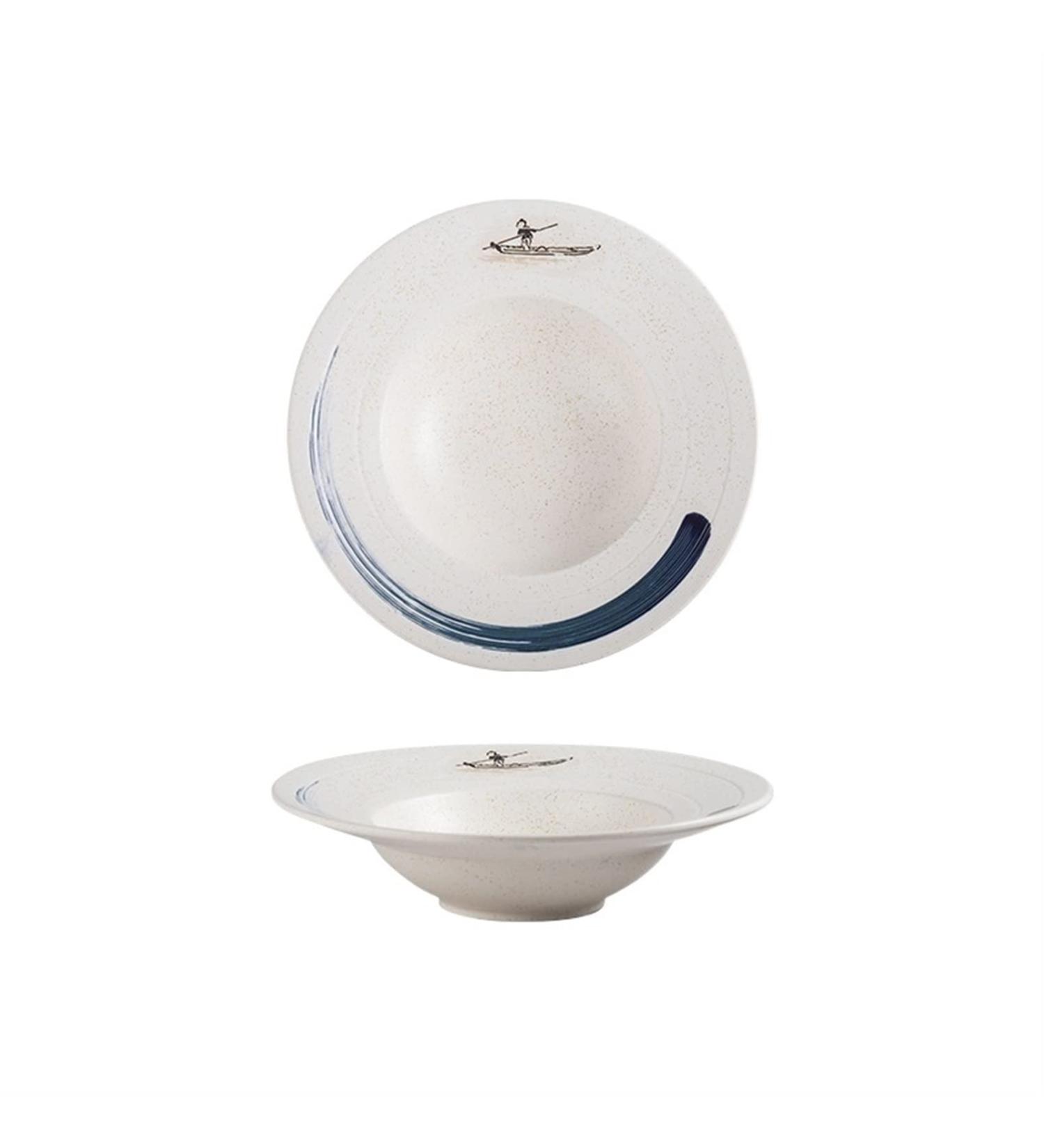 FURLOU Bowl Ceramic Plate Restaurant Kitchen Creative Plate Set Noodle Bowl Soup Bowl Saucer Bowls (Color : B) - Buy Online on GoSupps.com