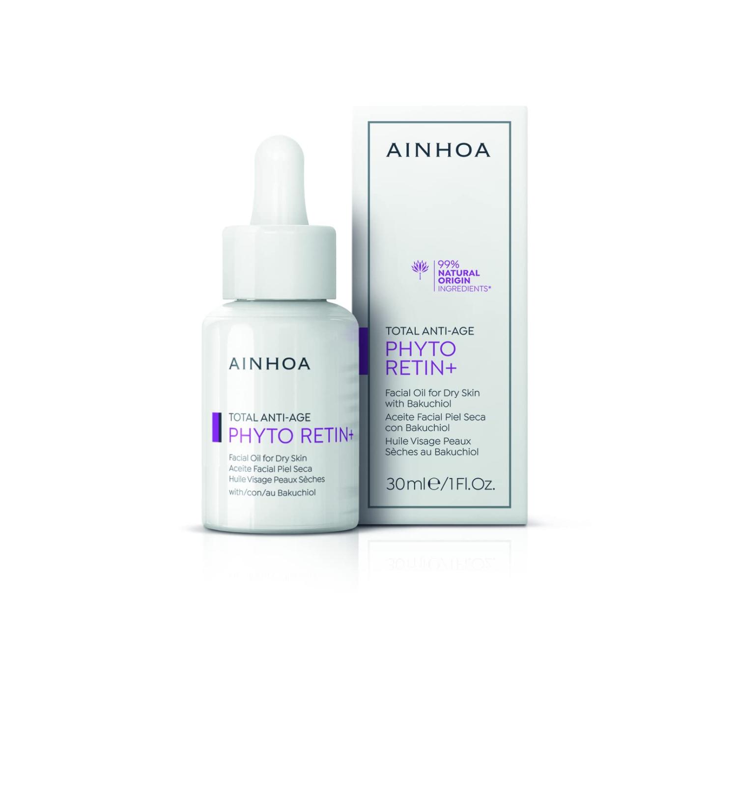 AINHOA AINHOA Cosmetics Dry Oil with Bakuchiol | PHYTO RETIN+ (Vegan Retinol) 30ml - Anti-Wrinkle Oil for Women Firming Moisturizing Suitable for Sensitive Skin.