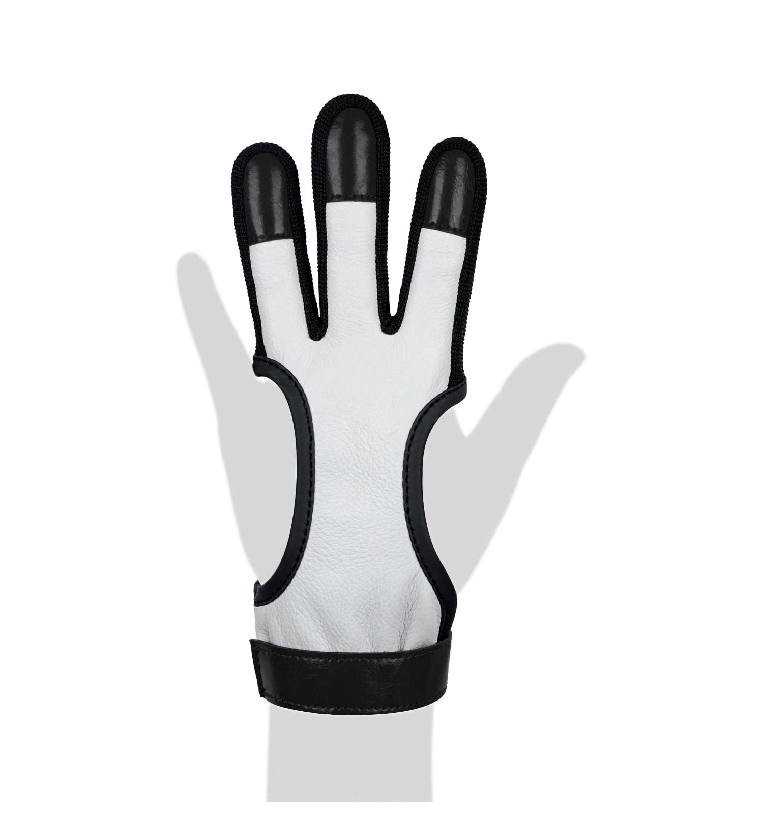 VISEMAN Genuine Leather Archery Finger Guard Gloves - Compound Recurve Bow & Arrow Protector | Outdoor Hunting Gear - Small Black - Buy Online on GoSupps.com