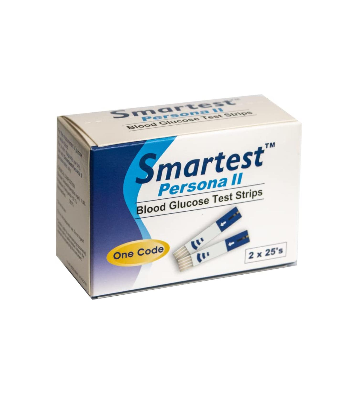 CMI Health Smartest Persona II Blood Glucose Test Strips - 50 Strip Pack for Diabetes Monitoring - Buy Online on GoSupps.com