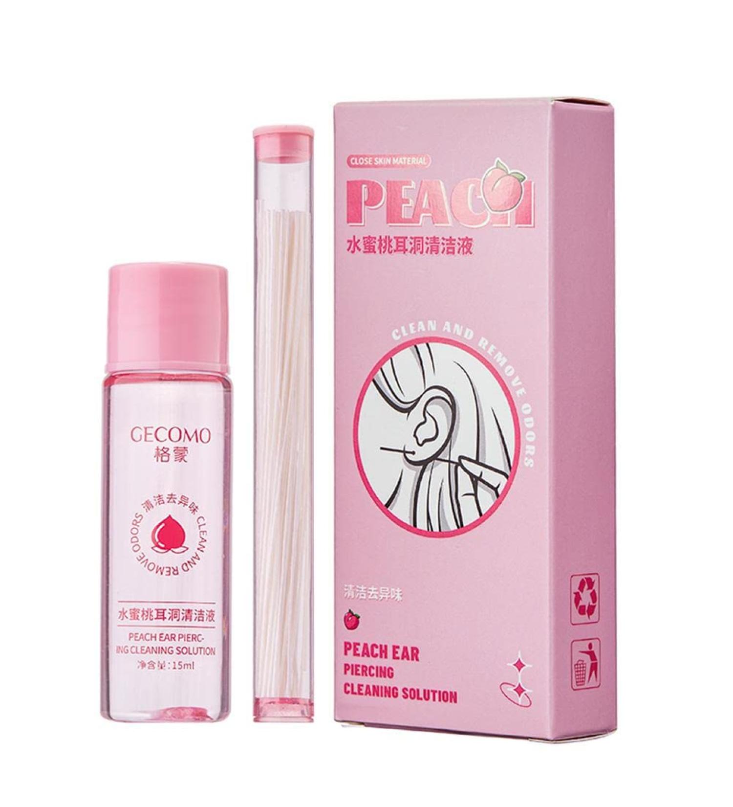 BAILIY 60Pcs Pierced Ear Cleaning Set Peach Floss Ear Hole Aftercare Earrings Set Tool Hole Kit Cleaner - Buy Online on GoSupps.com