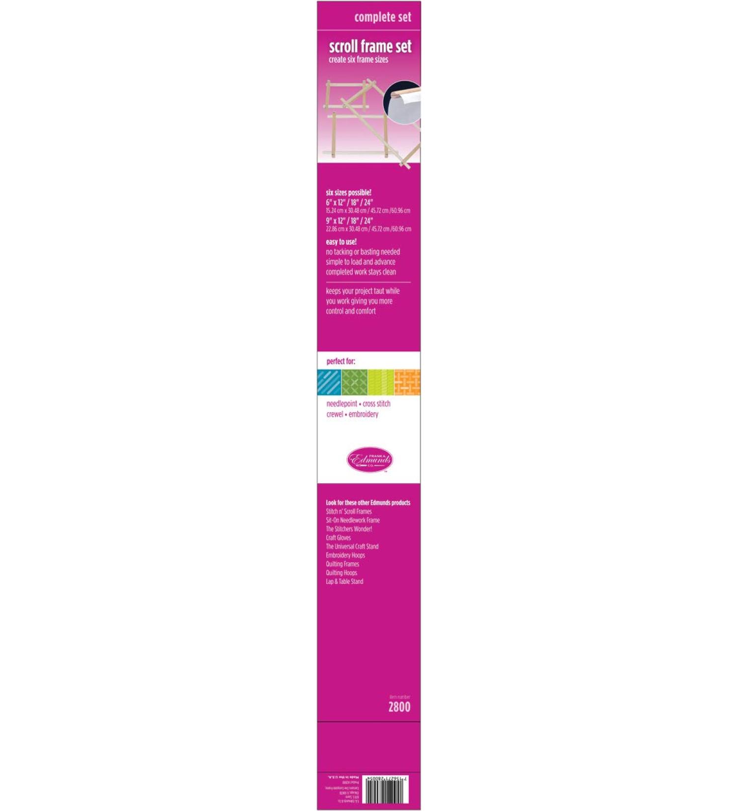 Frank A. Edmunds Split Rail Scroll Frame Set 2800 - Premium Quality for Embroidery and Cross-Stitch Projects - Buy Online on GoSupps.com
