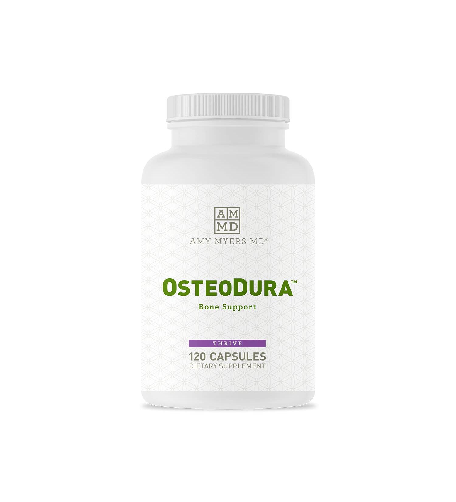 Dr. Amy Myers OsteoDura Bone Support - Calcium Aquamin Sea Minerals Supplement | Vitamin D3 K2 K1 Magnesium | Strong Bone Health & Teeth - 120 Capsules - Buy Online on GoSupps.com