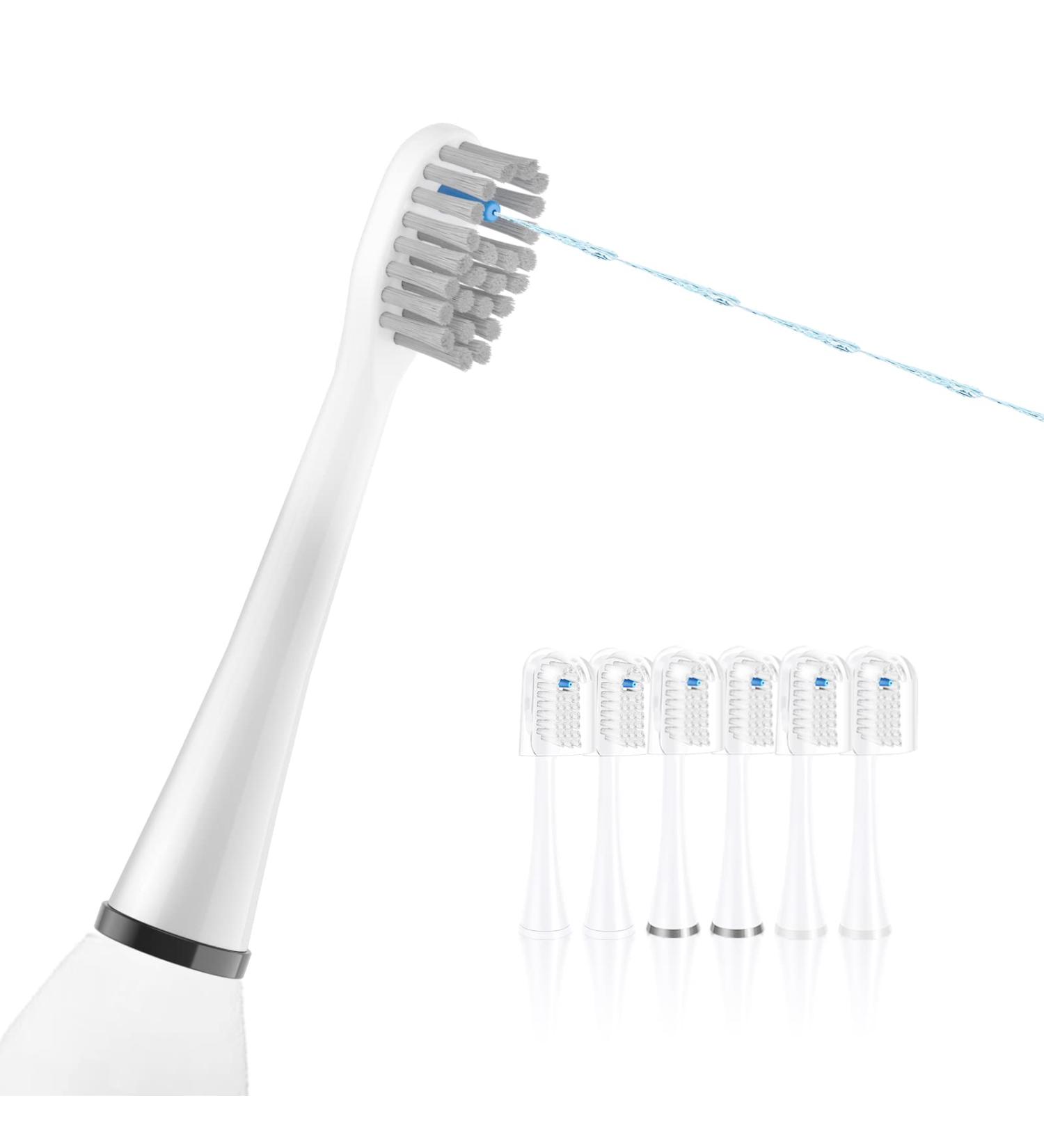 AmuLumon Flossing Toothbrush Heads Replacement 6 Count - Compatible with Waterpik Sonic Fusion/2.0 Brush and Flosser Combo - Full Size White - Buy Online on GoSupps.com