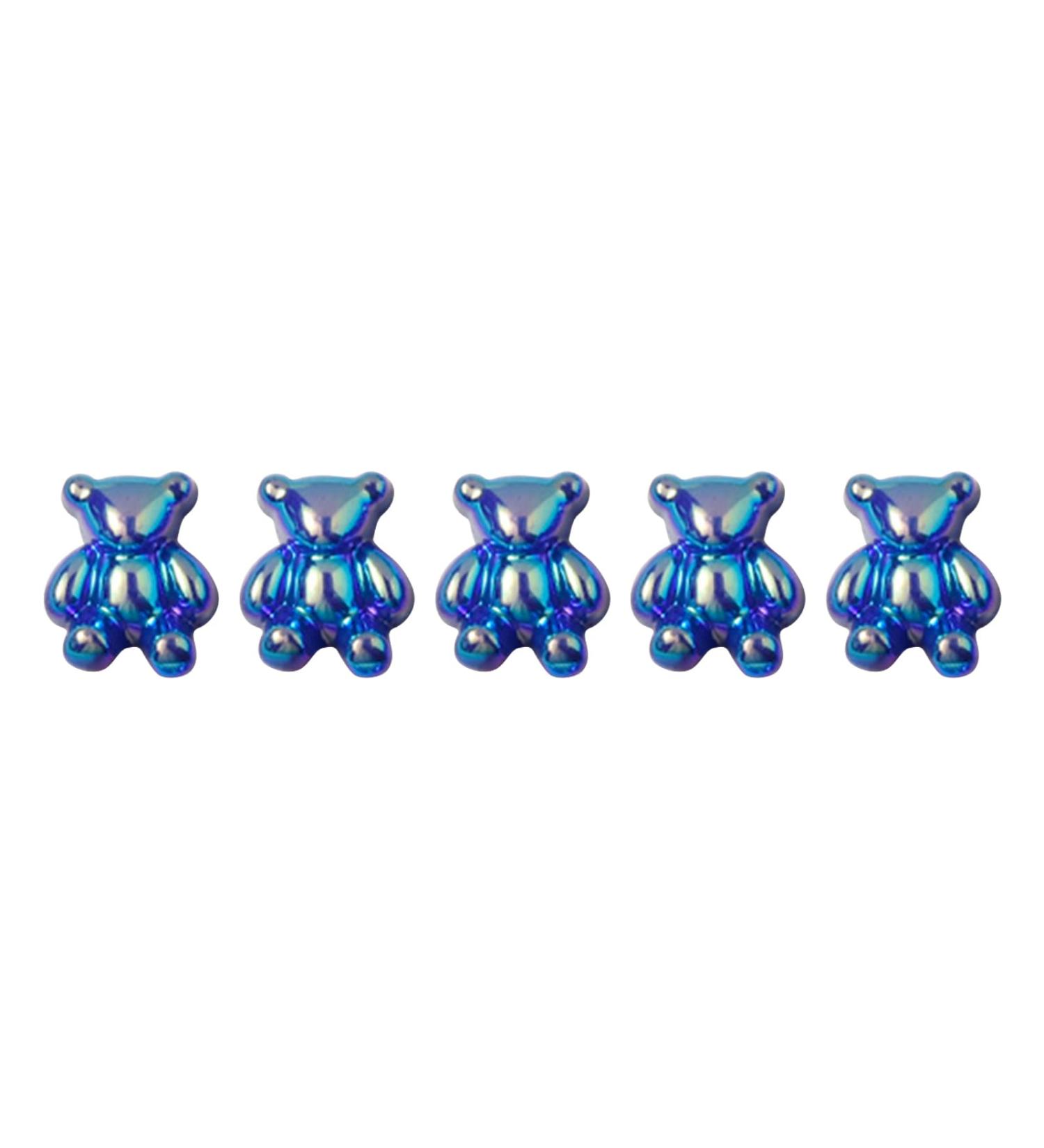 FEIlei 5PCS Cute Bear Nail Rhinestones Resin Bear Nail Gems Gummy Bear Nail Charms - Buy Online on GoSupps.com