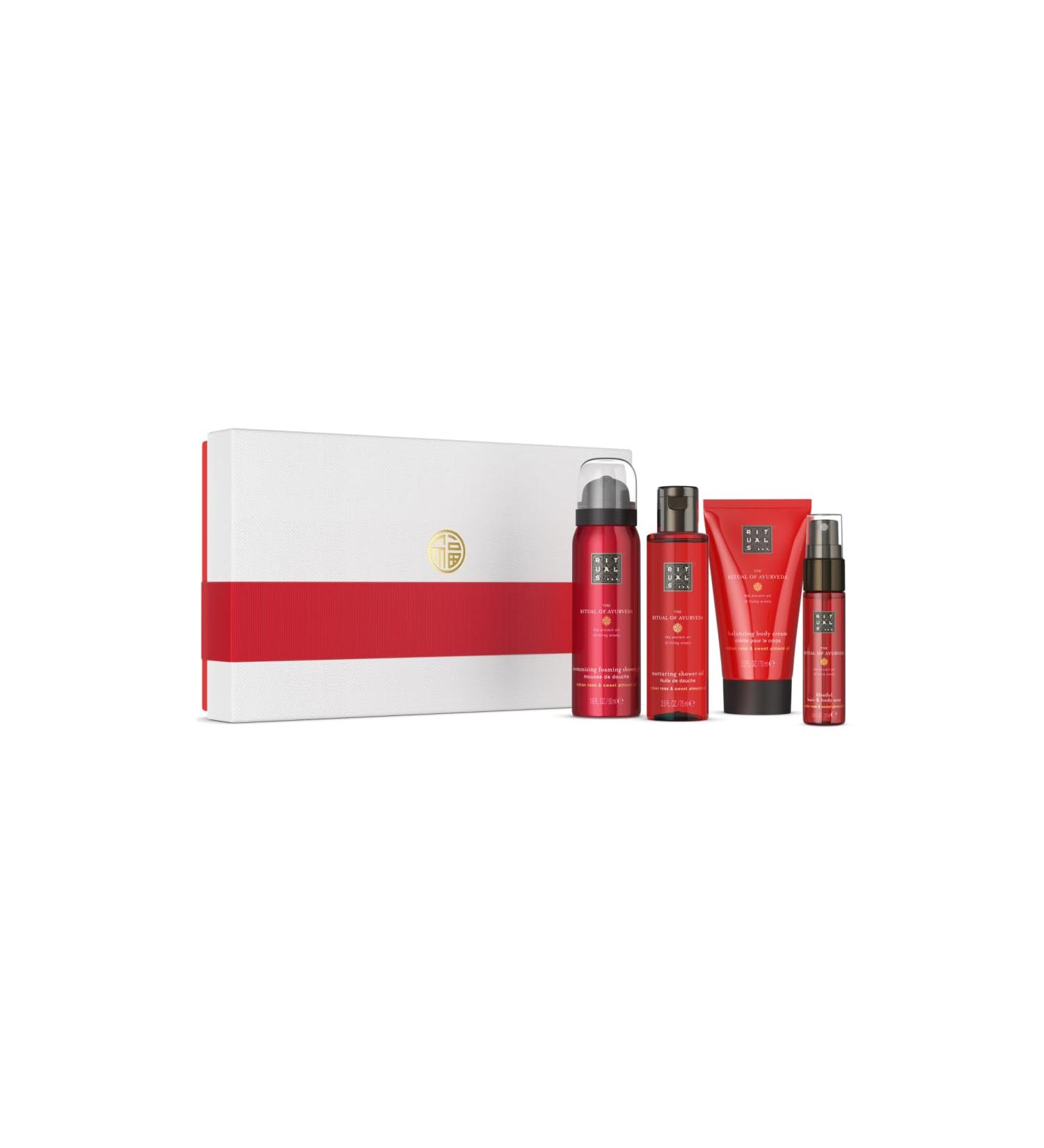 Ritual Gift Set: The Ritual of Ayurveda | 4-Piece Personal Hygiene Box with Indian Rose & Sweet Almond Oil | Balancing Fragrance - Buy Online on GoSupps.com