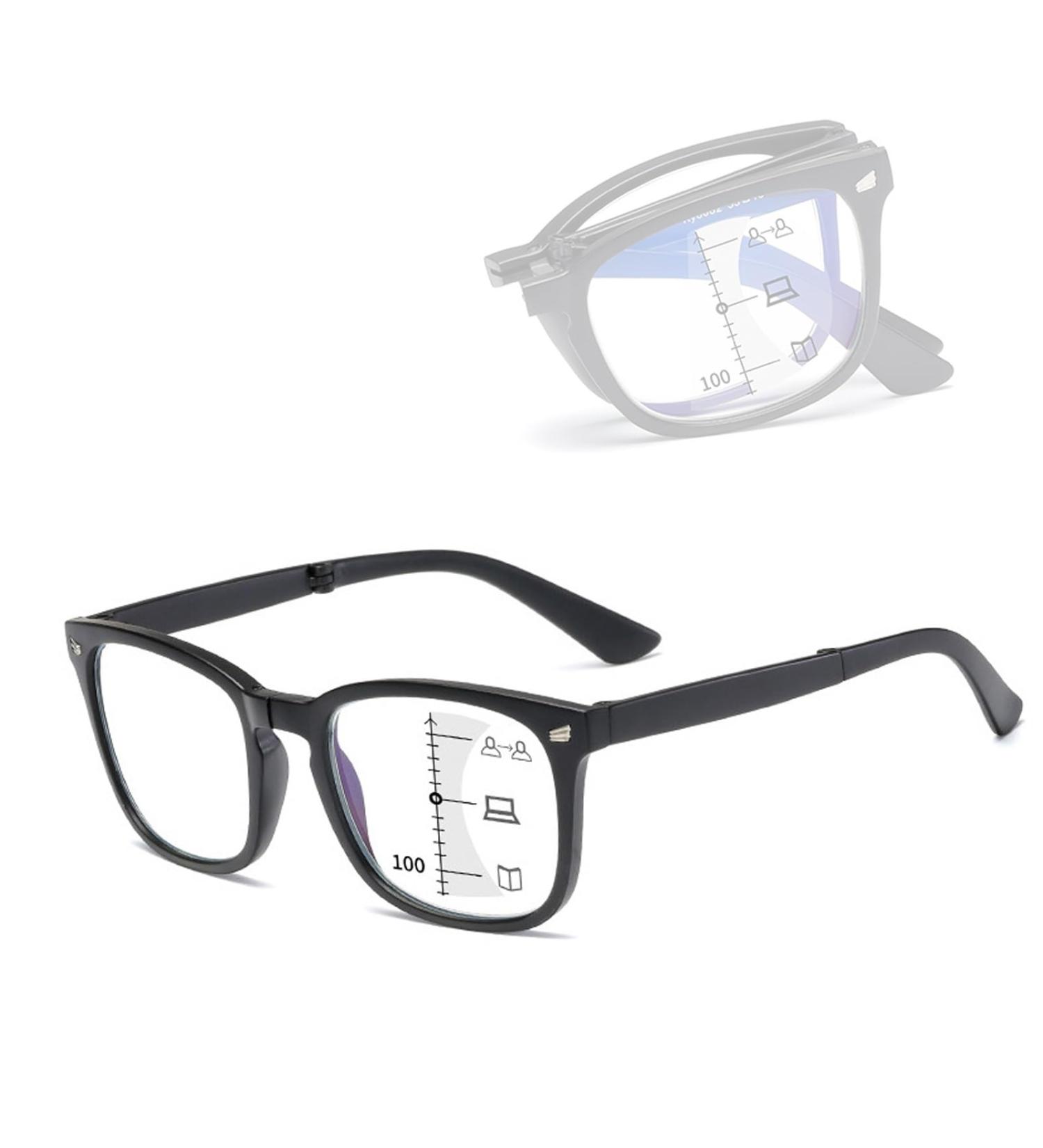 Lightweight Fold Blue Light Blocking Reading Glasses for Women Men Progressive Multifocus Computer Readers(Couleur:Noir Grandeur:2.5x) - Buy Online on GoSupps.com