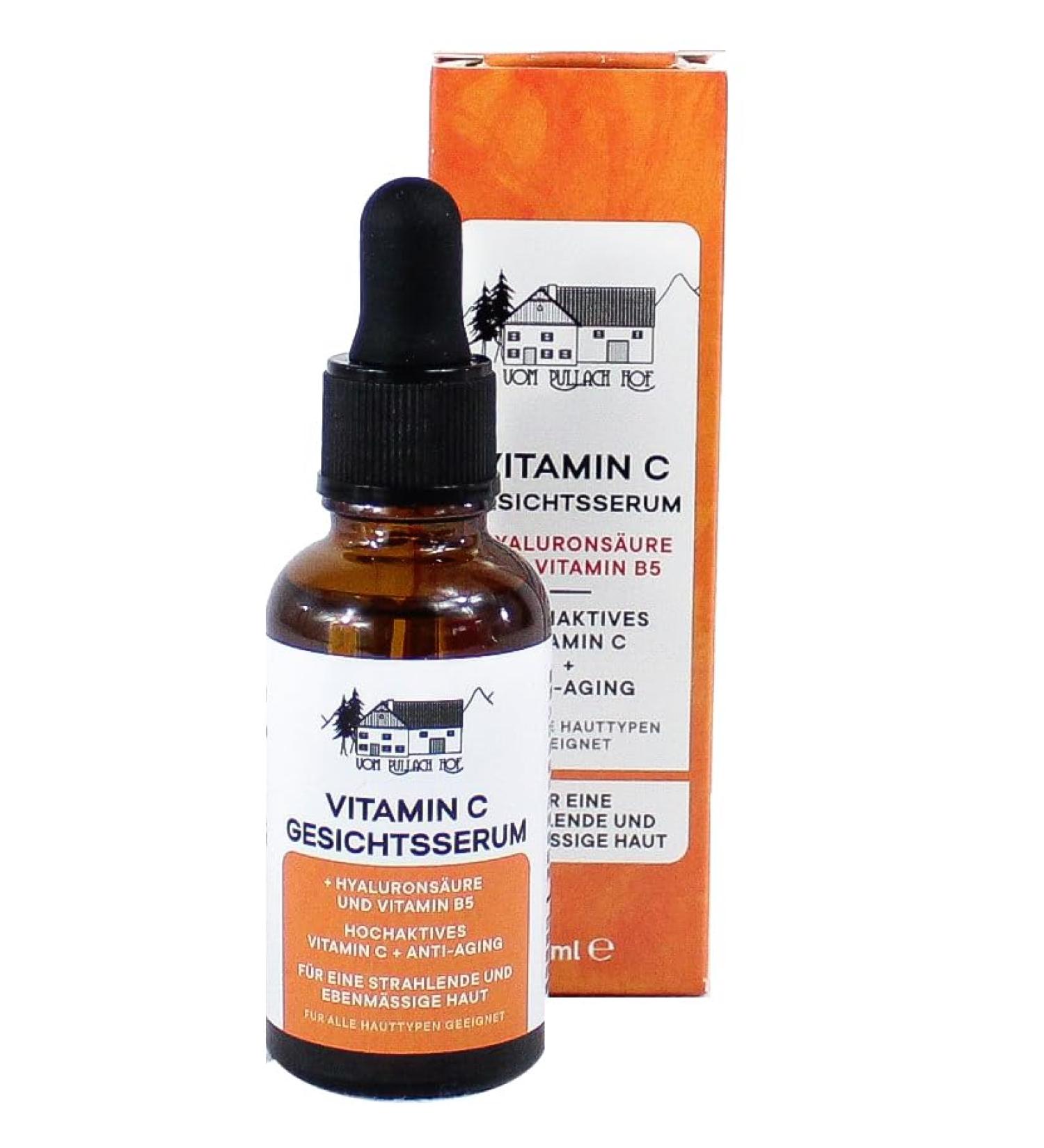 Vom Pullach Hof Face Serum Set 30 ml per Piece Various Active Ingredients for Moisture and Anti-Ageing Care (Vitamin Serum 30 ml) - Buy Online on GoSupps.com