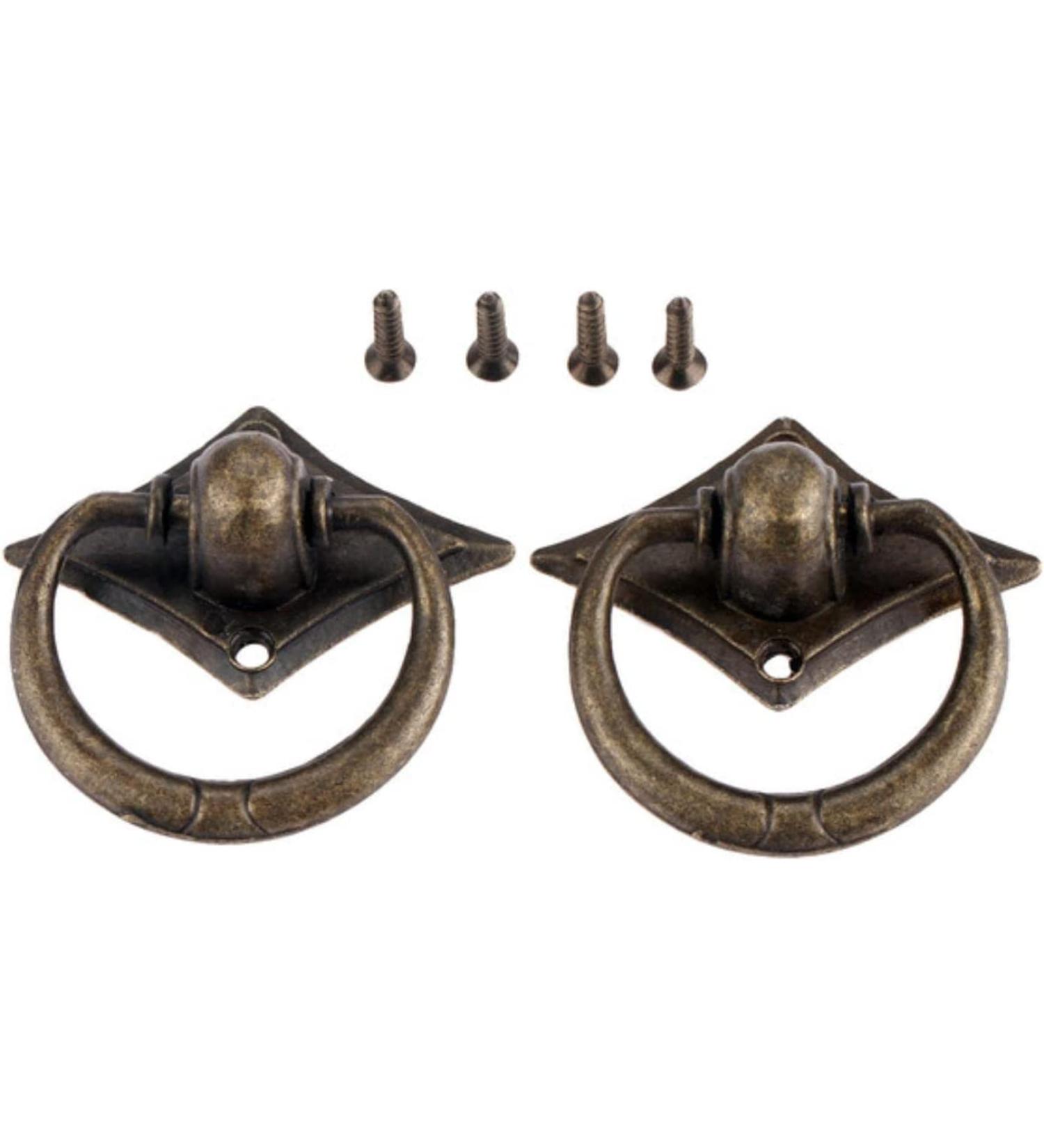 Vintage Cabinet Buttons & Drawer Handles Set - Antique Bronze 6 Pieces for Kitchen & Furniture - 42mm x 42mm - Perfect for Cabinets & Wooden Boxes - Buy Online on GoSupps.com