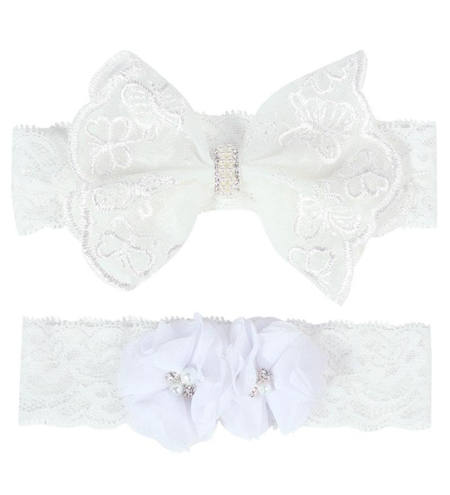 Buy Baby Hair Band for Girls | White Peak Bowknot Headband for Infants | International Shipping Available - Buy Online on GoSupps.com