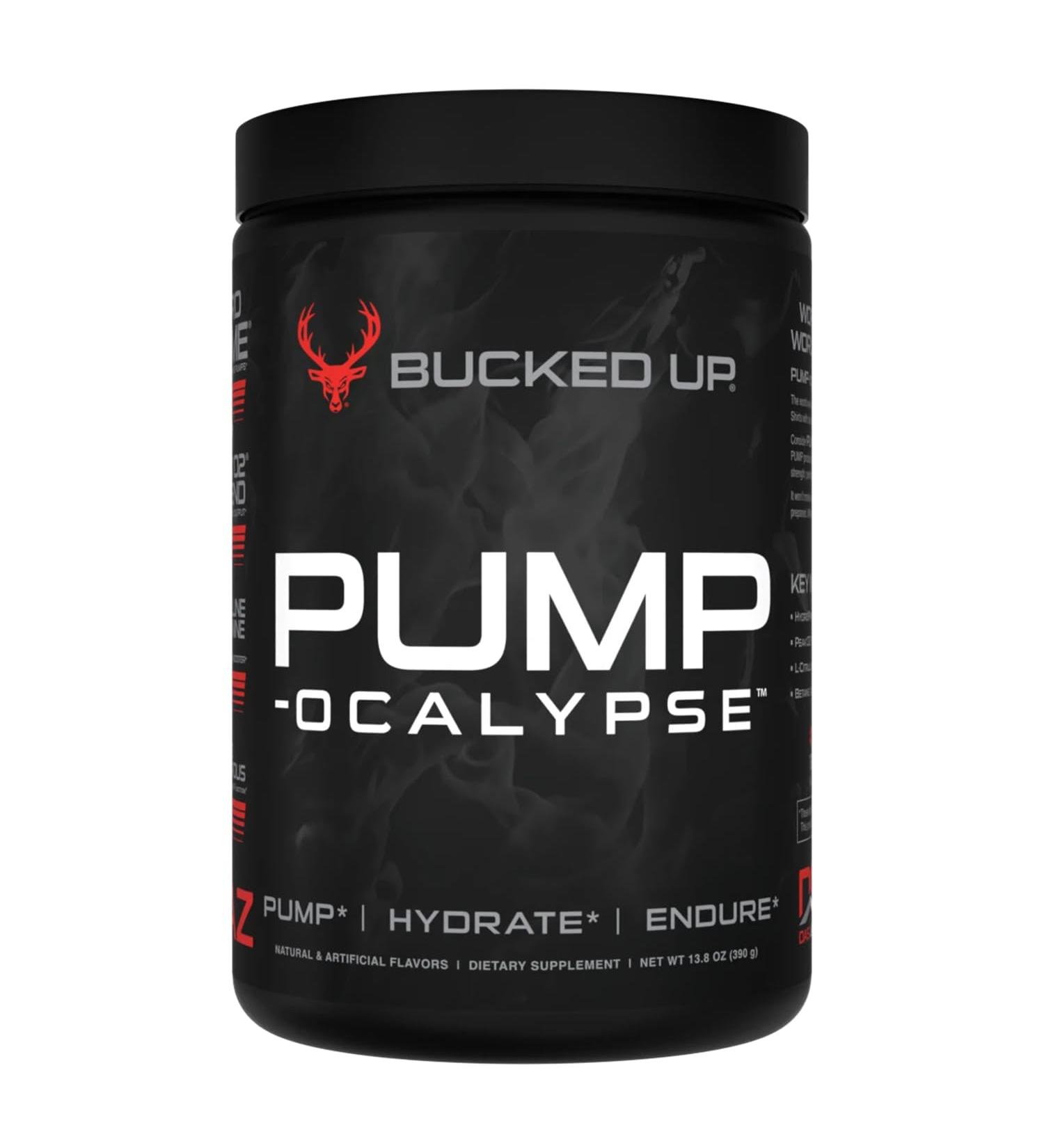 Pump-ocalypse Blood Raz | Nitric Oxide and L Arginine Supplement with Citrulline Malate GlycerPump | Ultimate N.O. Booster | Lean Muscle Support for Blood Flow Vascularity Hydration and Endurance - Buy Online on GoSupps.com