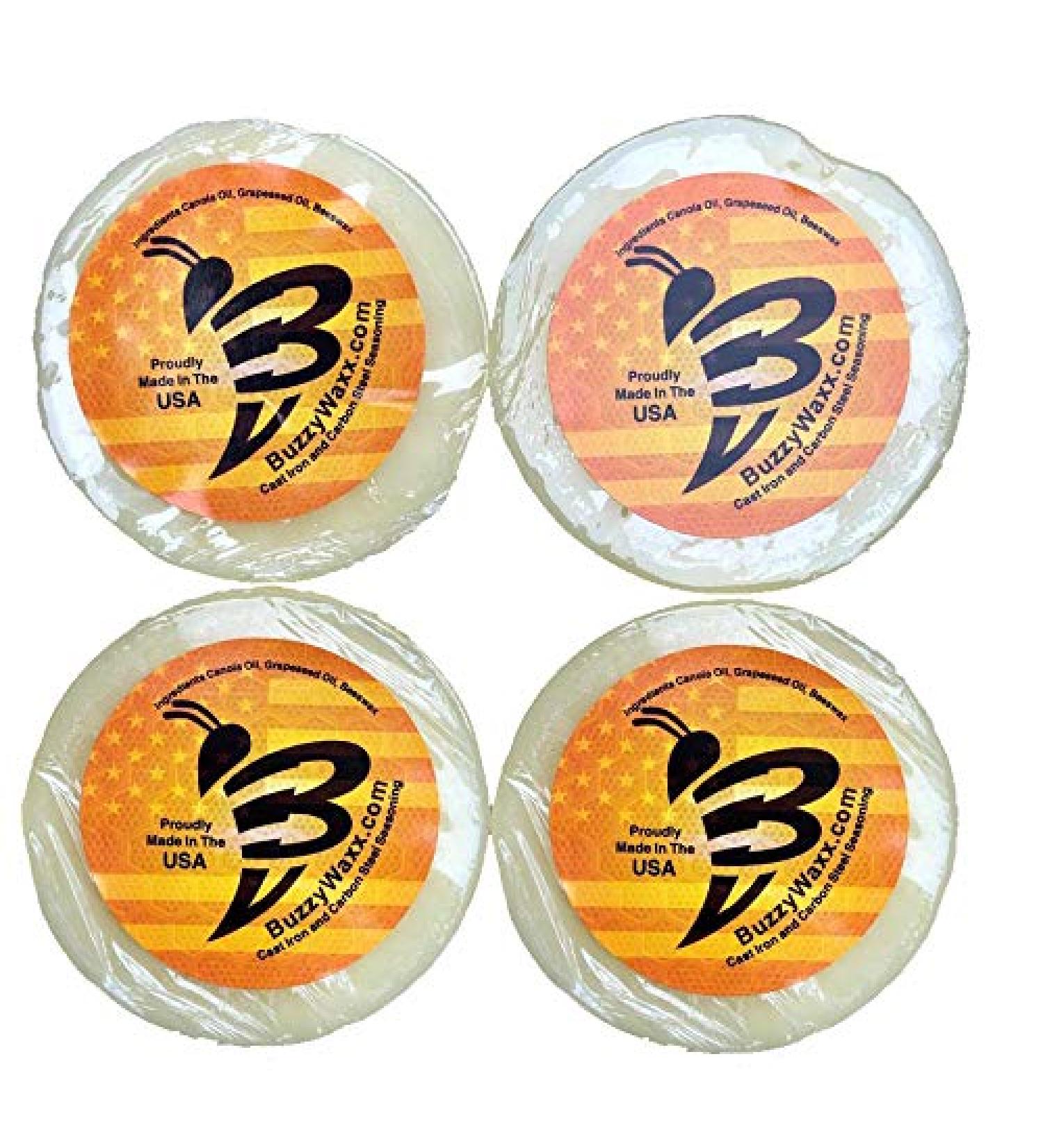 BuzzyWaxx Original Blend 4 Disc Pack - Cast Iron and Carbon Steel Seasoning