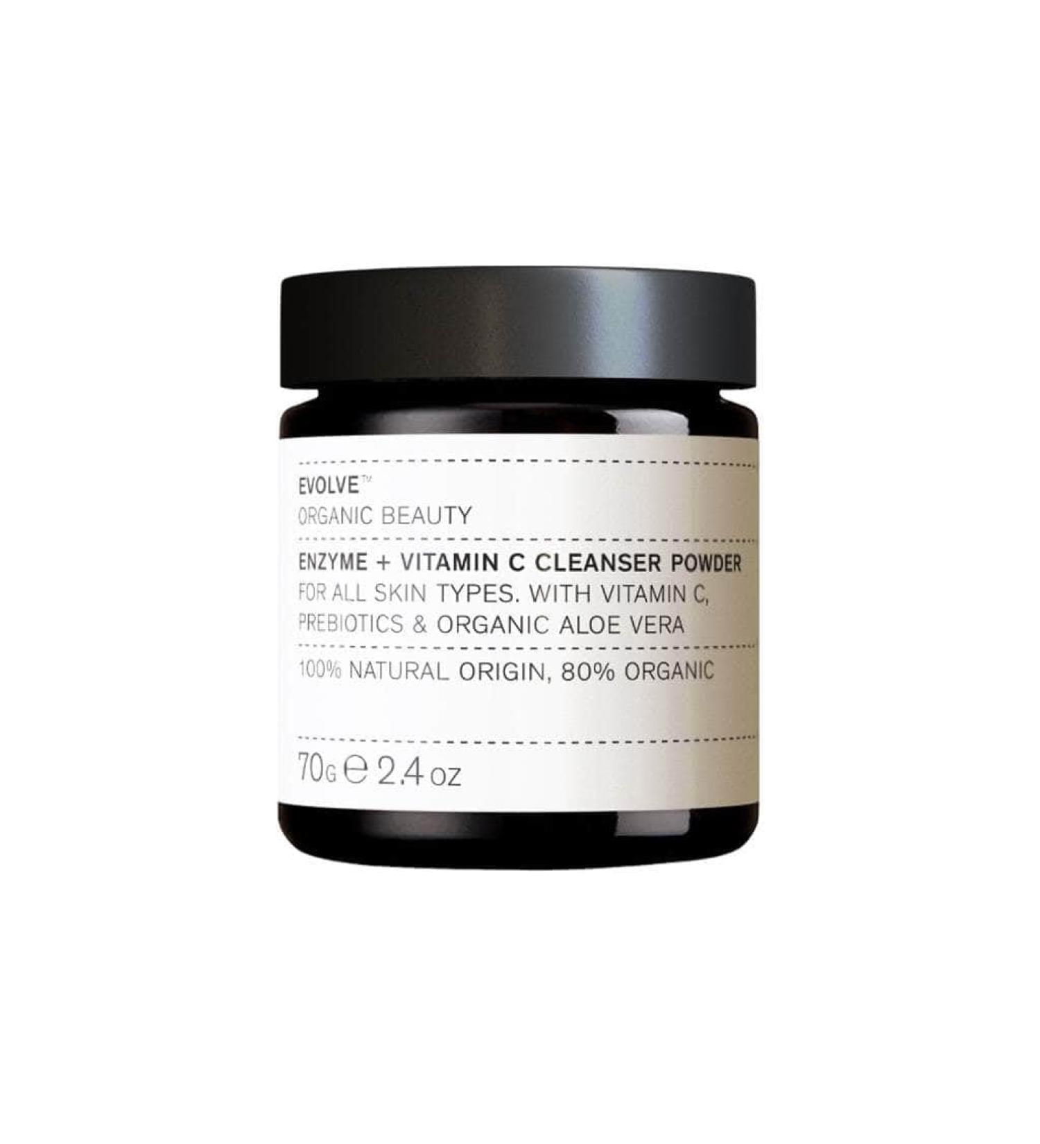 EVOLVE Organic Beauty Enzyme + Vitamin C Cleanser Powder | Vegan Clean Beauty 2.4 oz | Small Batch Natural Skincare - Buy Online on GoSupps.com