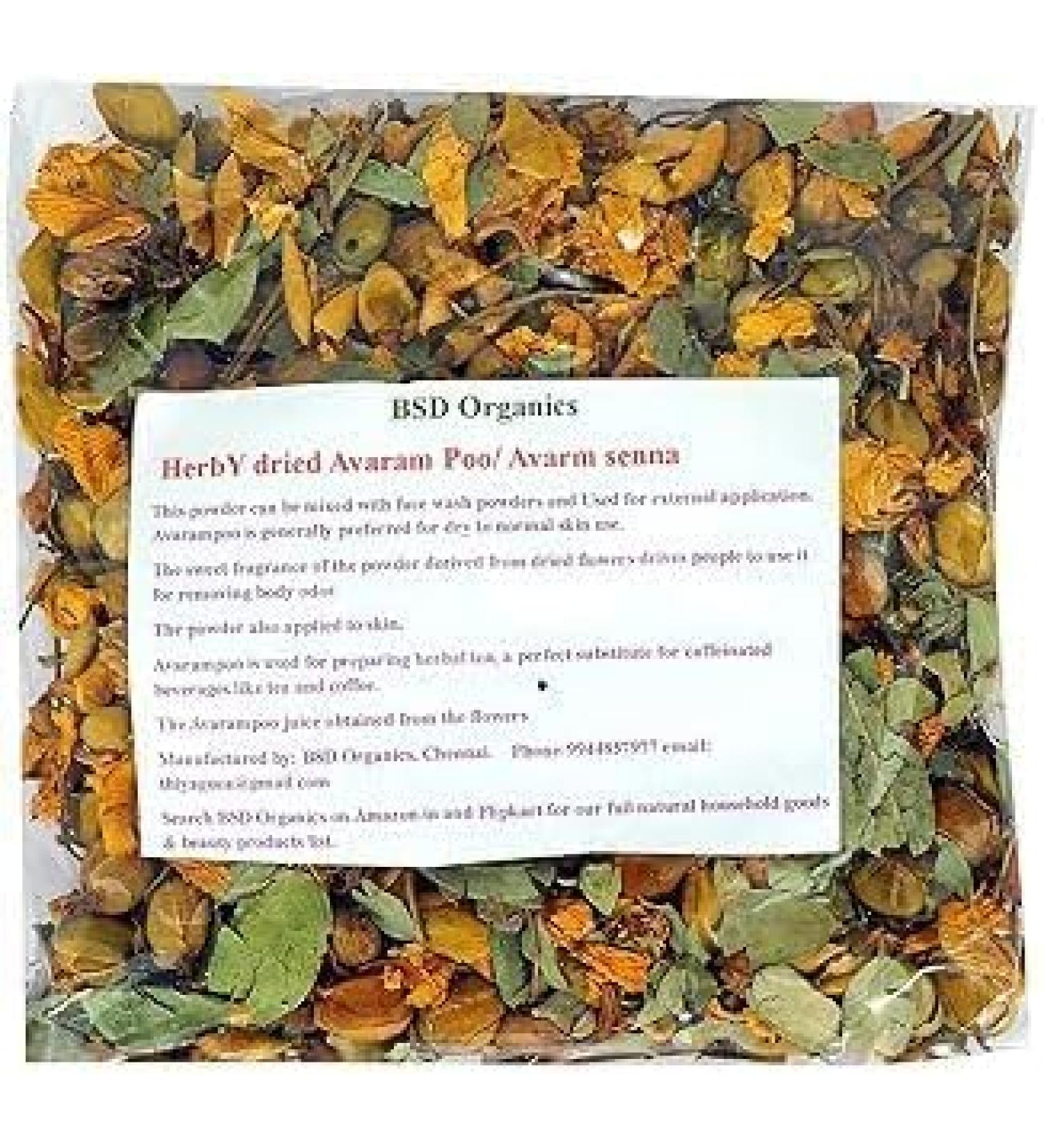 YRL Herby Dried Avaram Poo/Avarm Senna/Senna Auriculata/Tanner's Cassia/Tamgedu for Tea Skin Care and More - 100 Gram