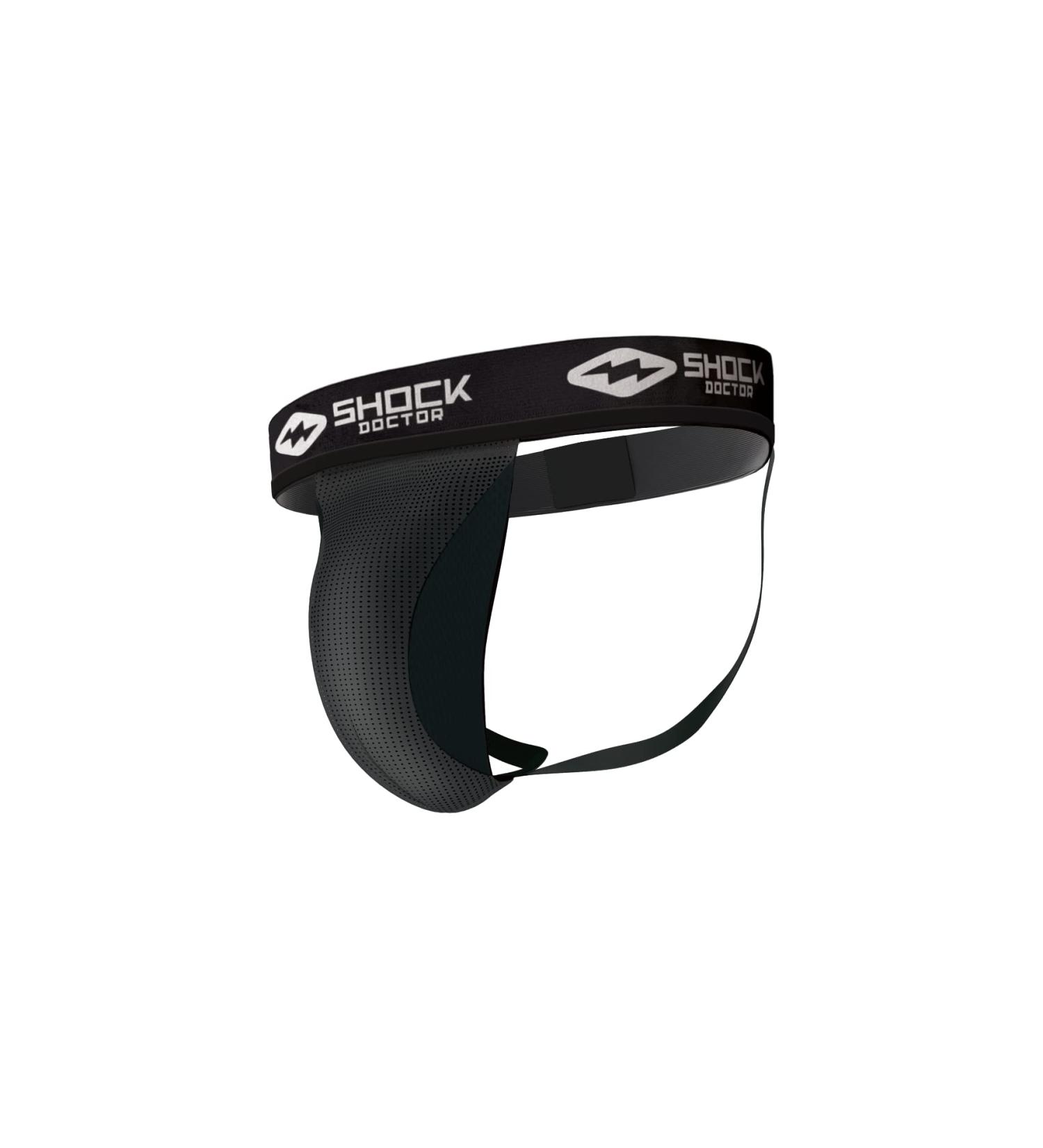 Shock Doctor unisex adult 222 Shock Doctor Athletic Jockstrap Core Supporter with Cup Pocket, Black, Large US