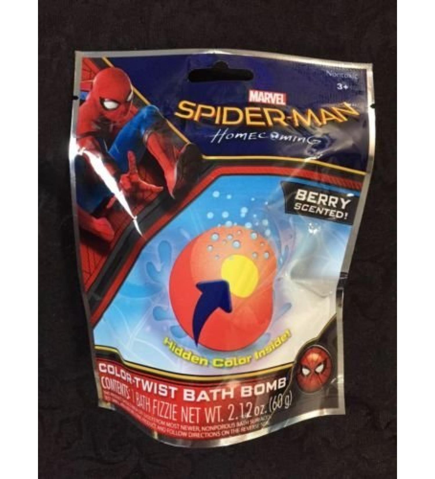 Spiderman Color-Twist Kids Bath Bomb Fizzie- 1 Pack
