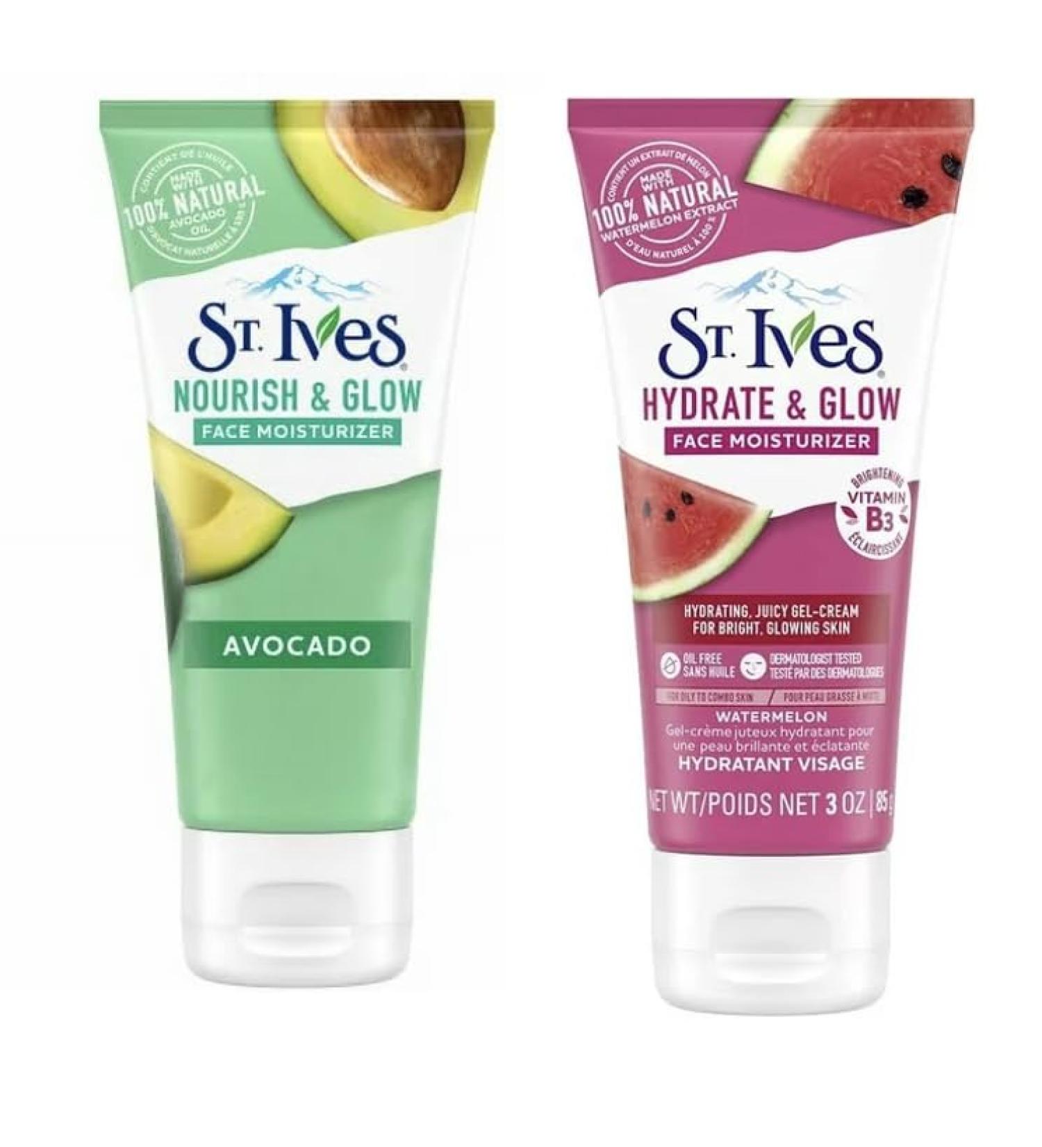 St Ives Nourish & Glow Face Moisturizer 3oz - Avocado & Watermelon (Pack of 2) | Hydrating Skincare for Glowing Skin | International Shipping Available - Buy Online on GoSupps.com