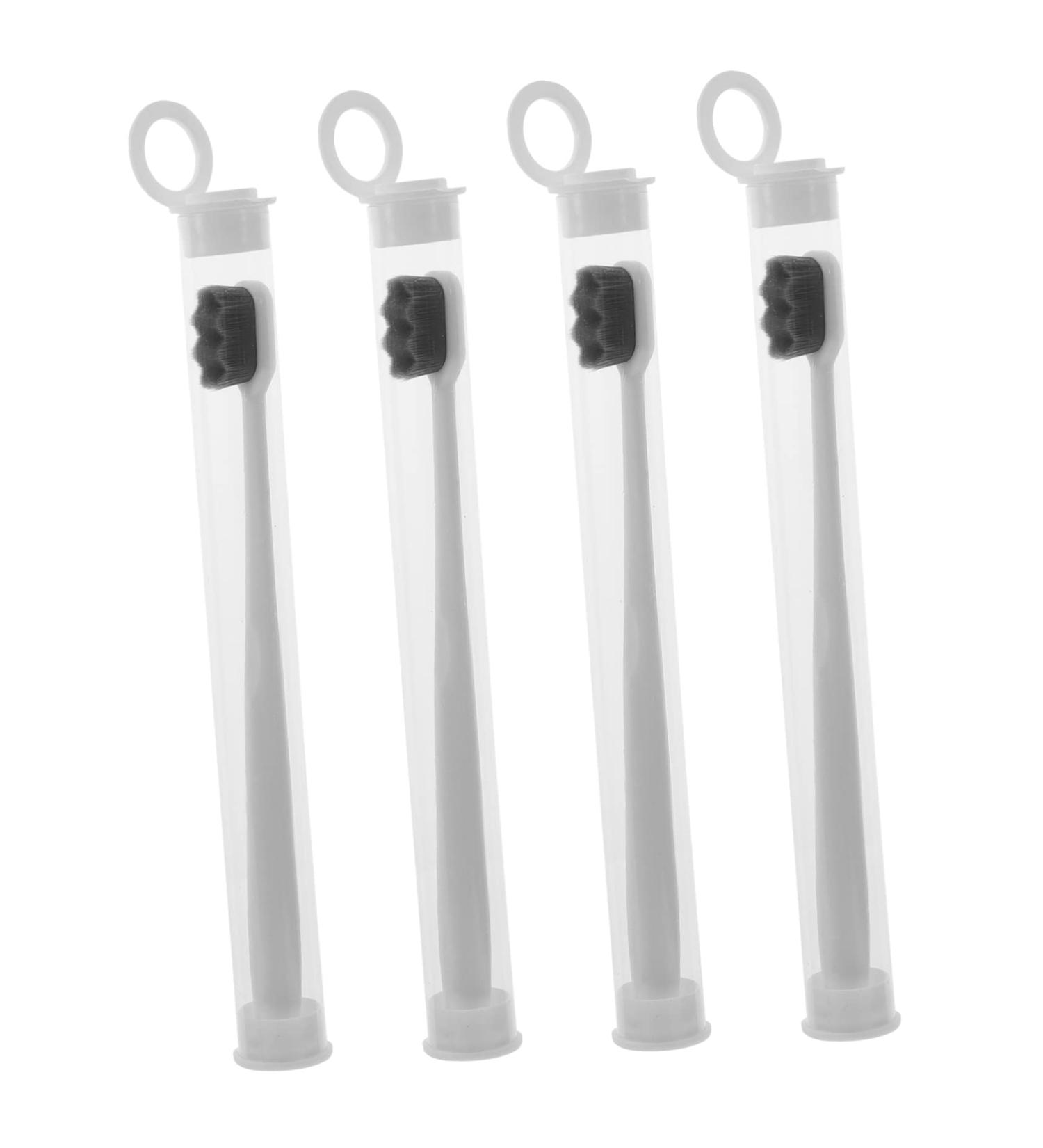 Iwowhero 4-Piece Soft Reusable Toothbrush Set - Delicate Peppermint Candy Travel Interdental Brush | 3-Sided Handheld White - Buy Online on GoSupps.com