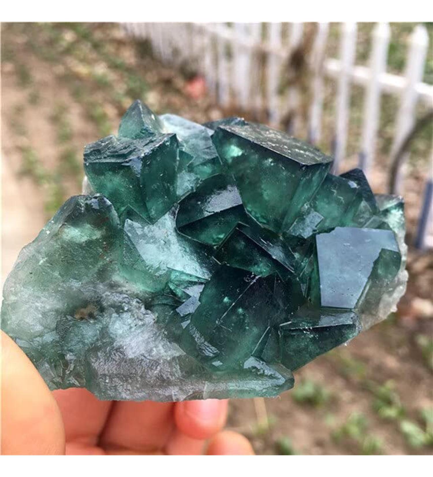 ROUPWKWO Natural Green Fluorite Cluster Crystal Specimen Stone and Crystal Crystal - (Color: Random) - Buy Online on GoSupps.com