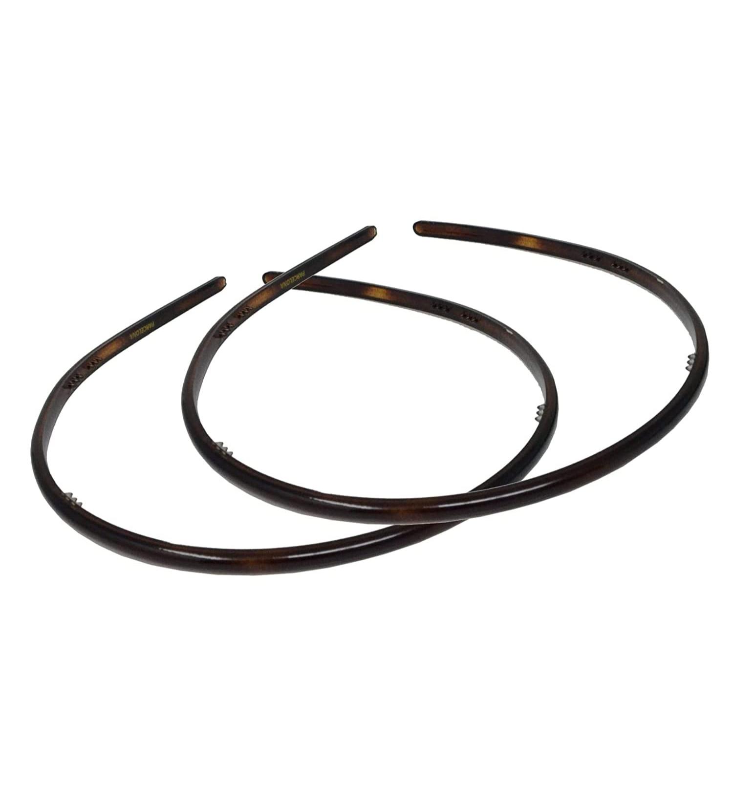 Parcelona French Ultra Thin Tortoise Shell Brown Celluloid Headband Set for Women and Girls - Pack of 2 - Buy Online on GoSupps.com