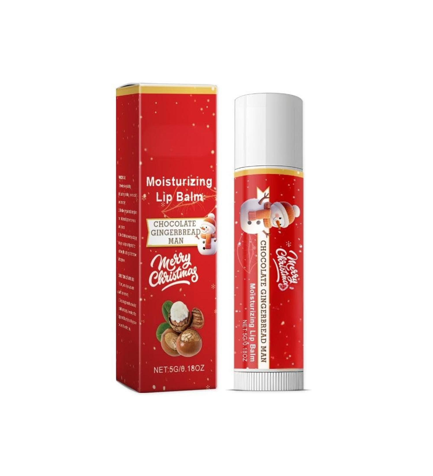 Christmas Lip Balm Moisturizing Lip Care with Cocoa Butter Olive Oil & Cinnamon Extract Soft & Smooth Lip Treatment Holiday Gift 4g - Buy Online on GoSupps.com