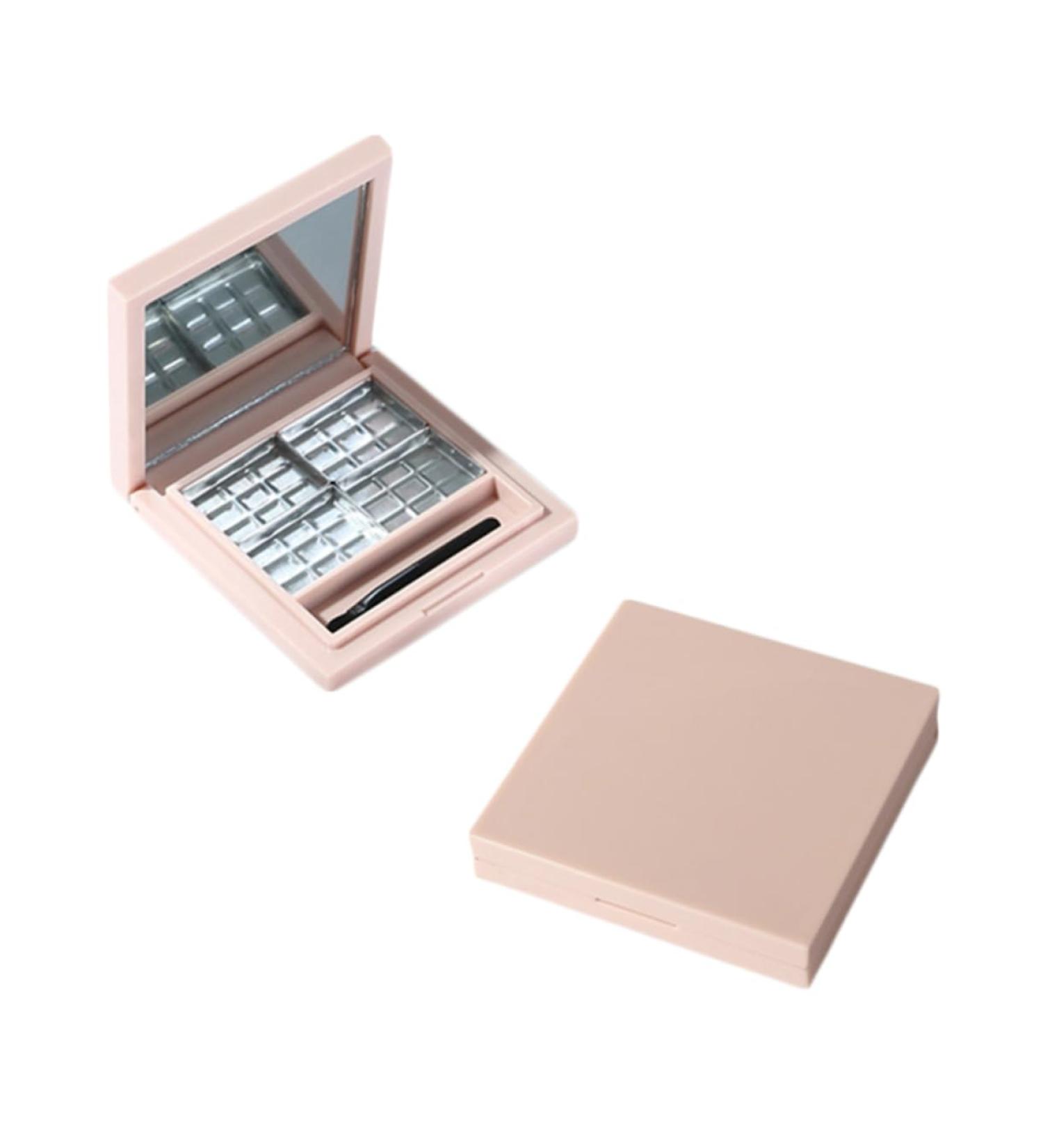 WOONEKY 2pcs Empty Eyeshadow Dish Empty Compact Eyeshadow Square Highlighters Makeup Highlighter Pink - Buy Online on GoSupps.com