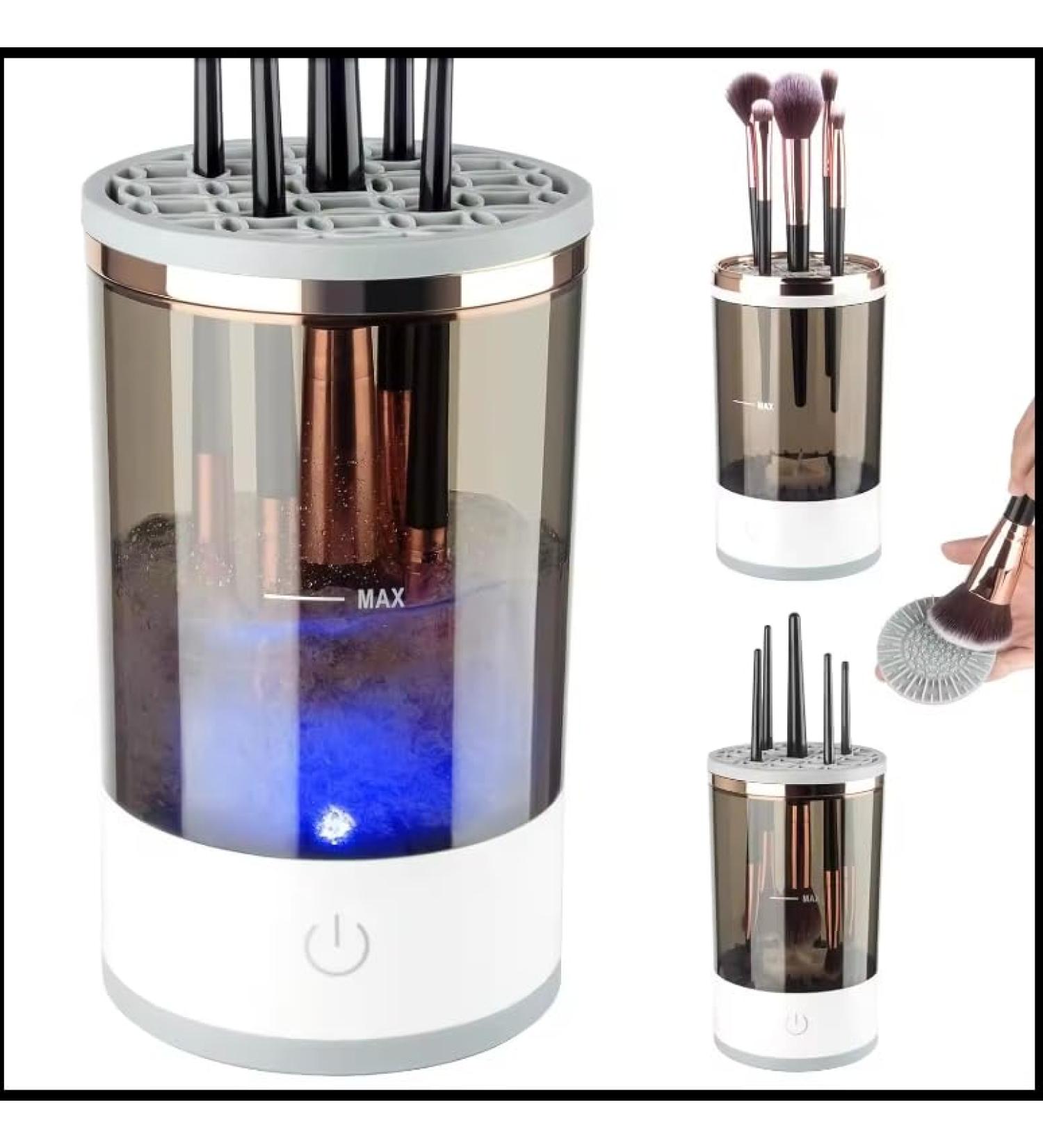 Electric Makeup Brush Cleaner & Drying Rack - Portable Auto-Rotating Cosmetic Tool for Deep Cleaning Blenders & Brushes - Perfect Gift for Women - Black - Buy Online on GoSupps.com