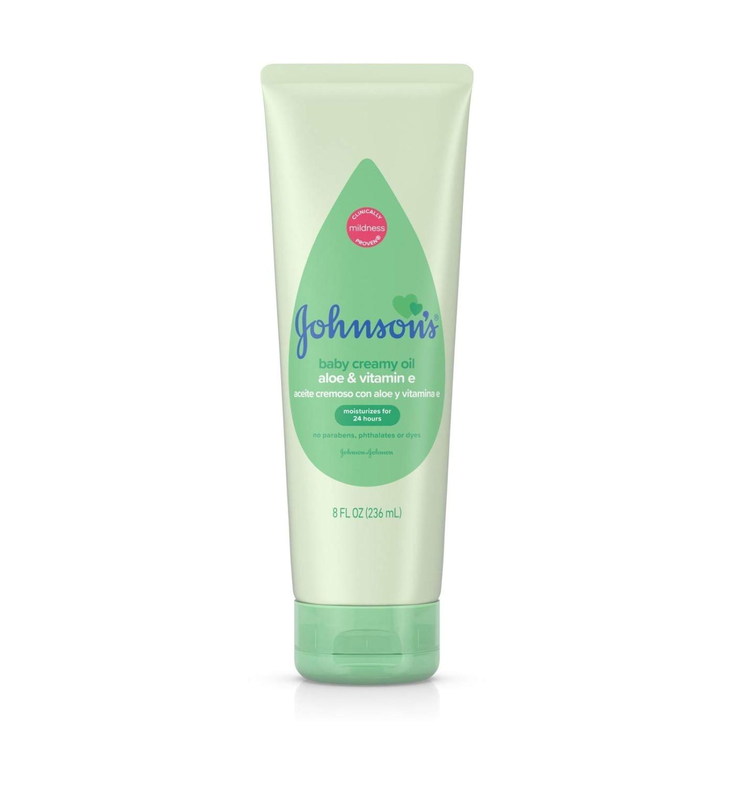 Johnson's Baby Oil Creamy Aloe & Vitamin E 8 fl oz - Moisturizing Baby Oil Cream - Buy Online on GoSupps.com